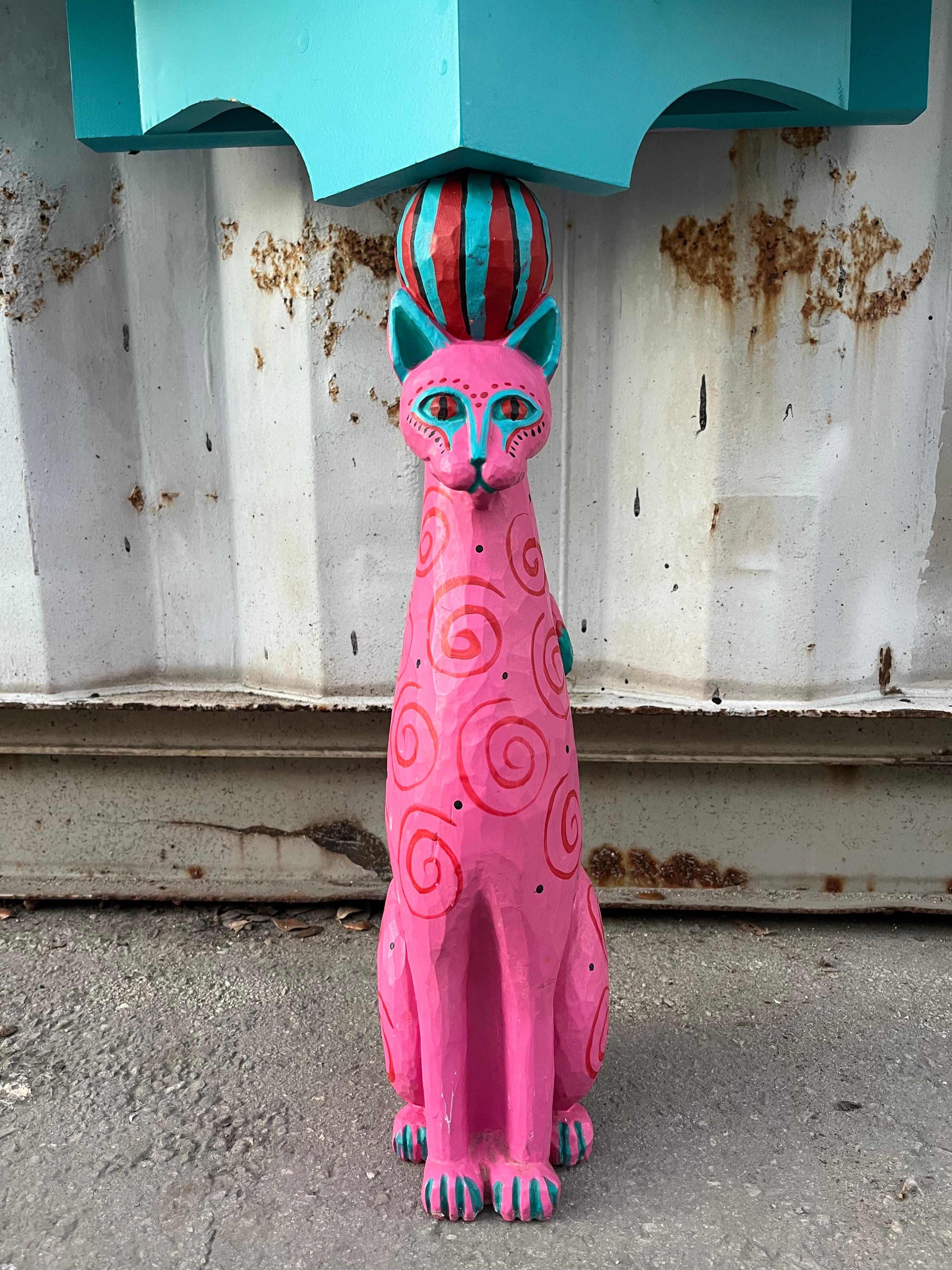 Consola artesanal con pedestal para gatos. en venta 10