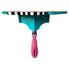Whimsical Handcrafted Console / Entry Table With Cat Pedestal.