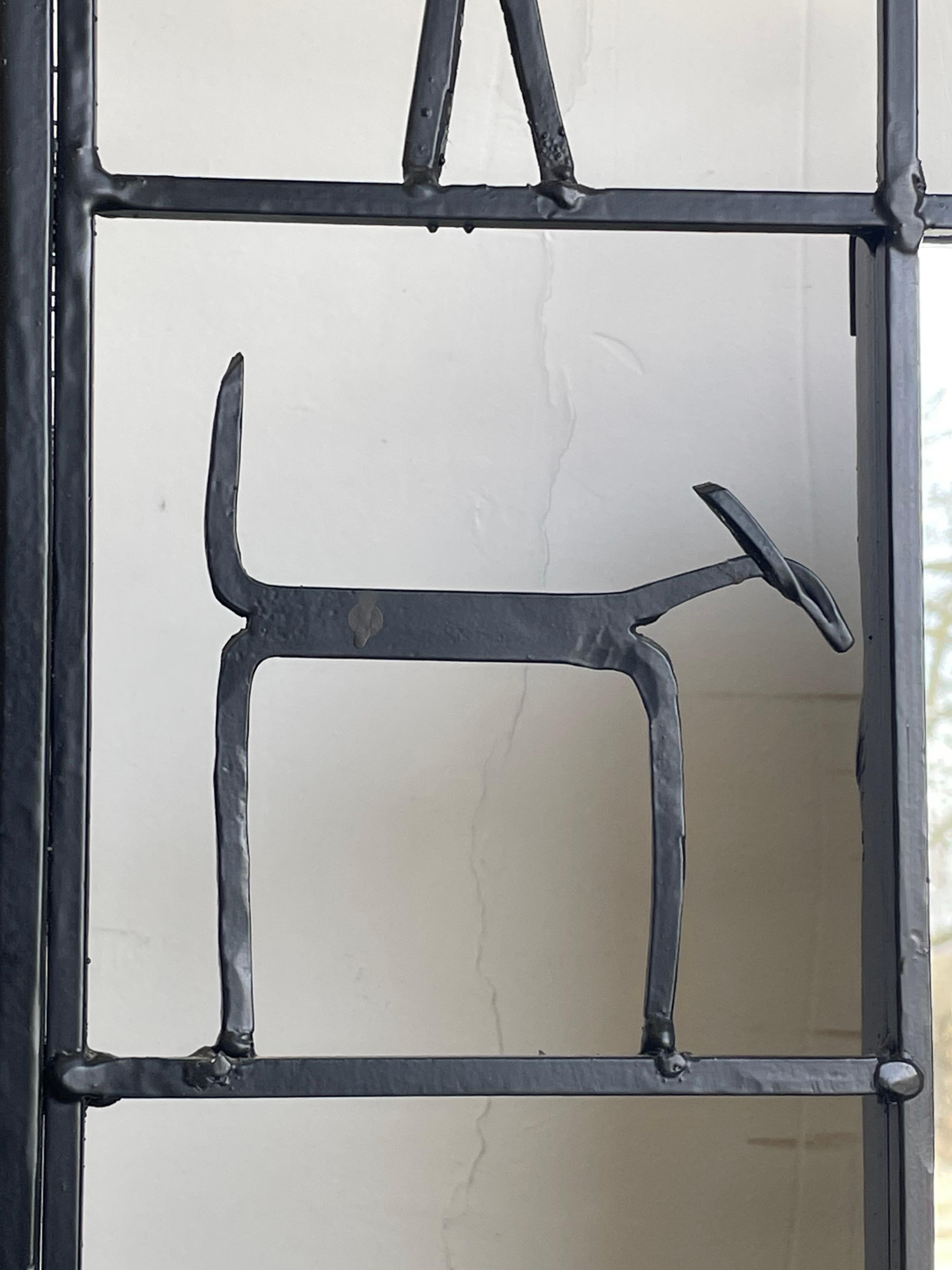 American Whimsical Iron Mirror after Frederick Weinberg