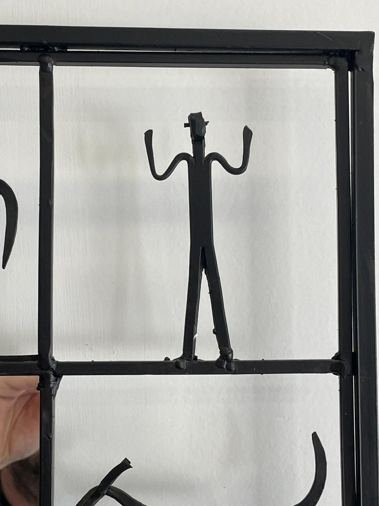 Whimsical Iron Mirror after Frederick Weinberg For Sale at 1stDibs