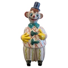 Whimsical Italian ceramic Clown Coin Saver Signed Italy