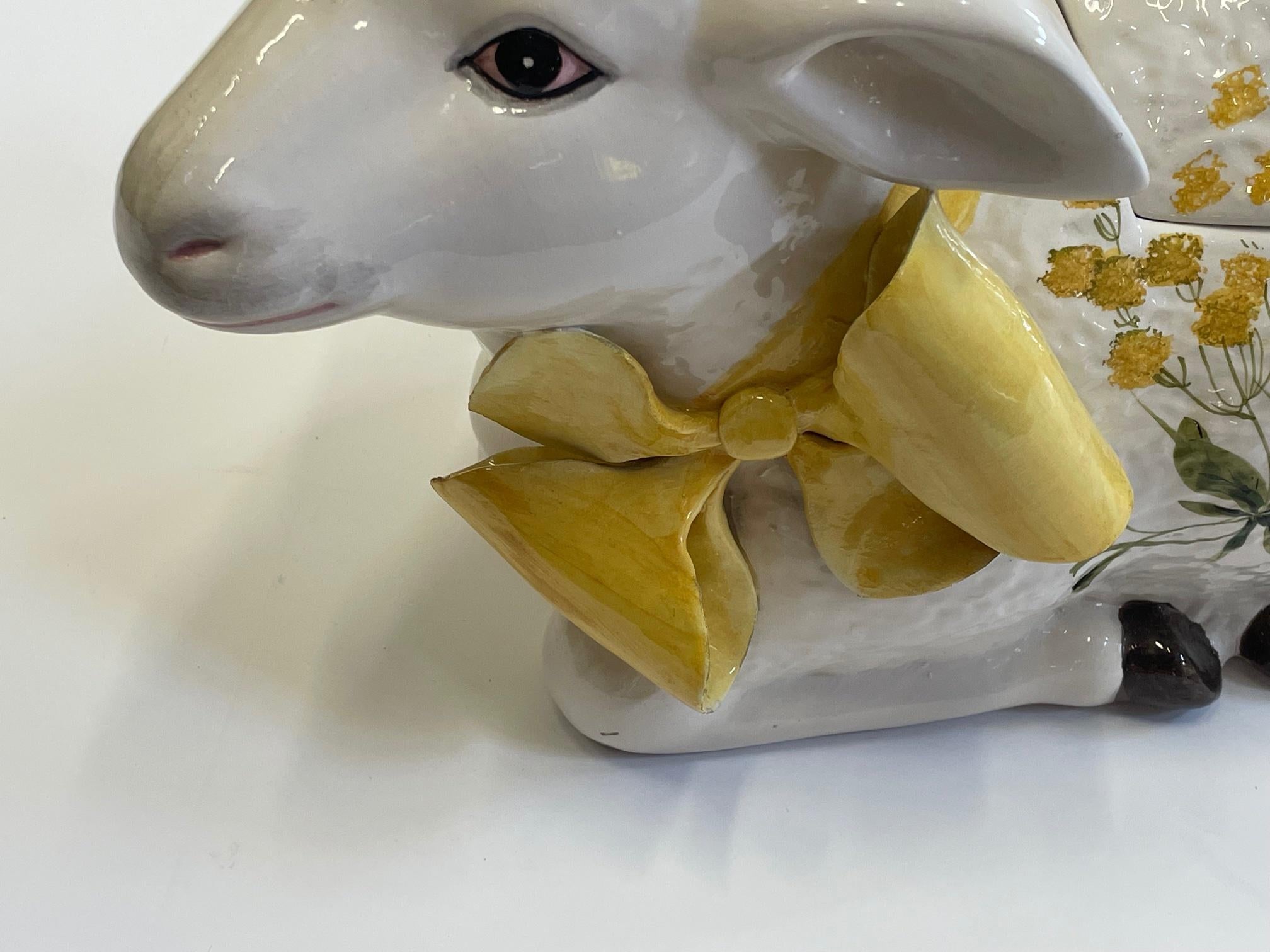 Whimsical Italian Ceramic Lamb Tureen 7