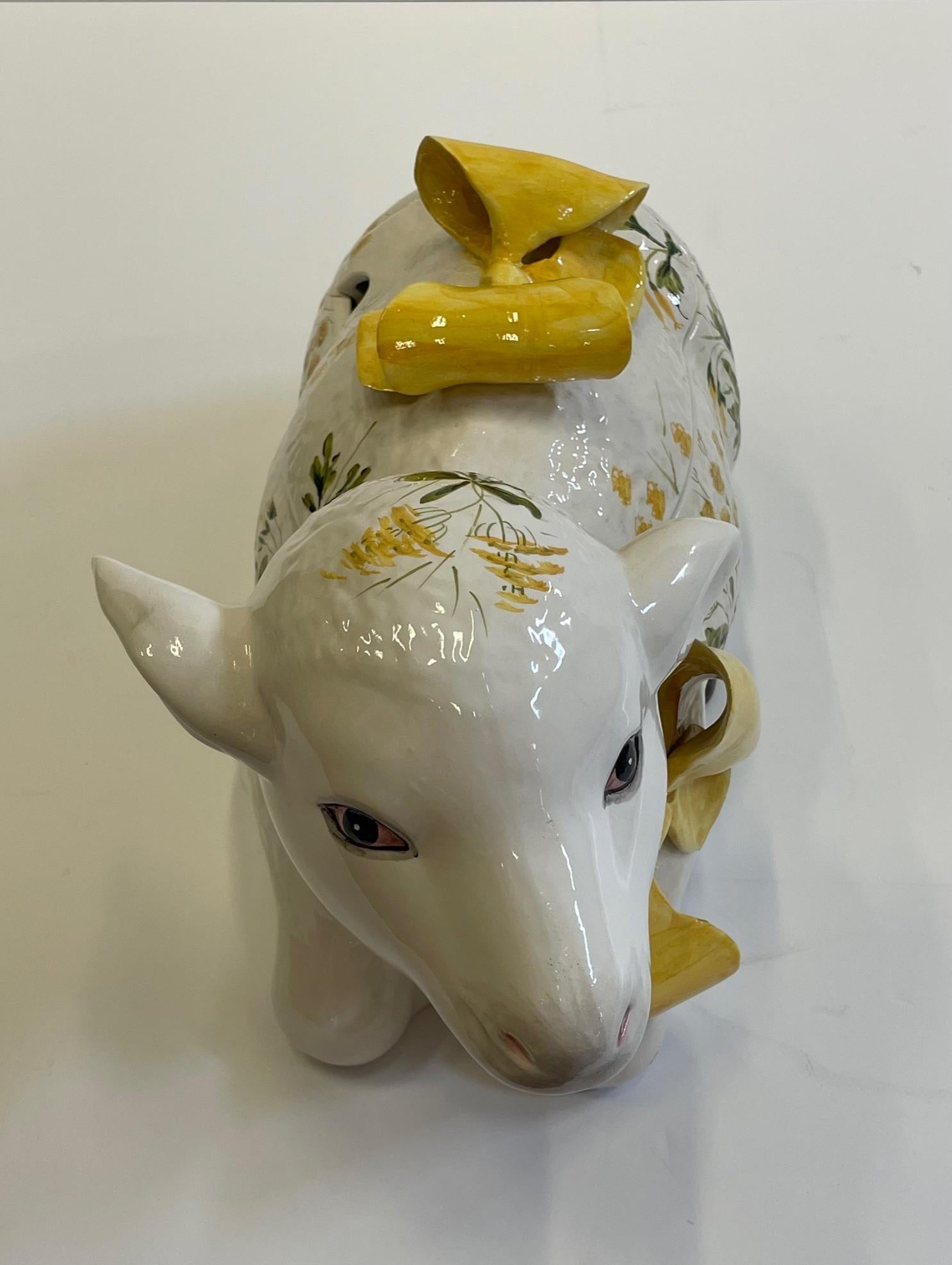 Whimsical Italian Ceramic Lamb Tureen 2