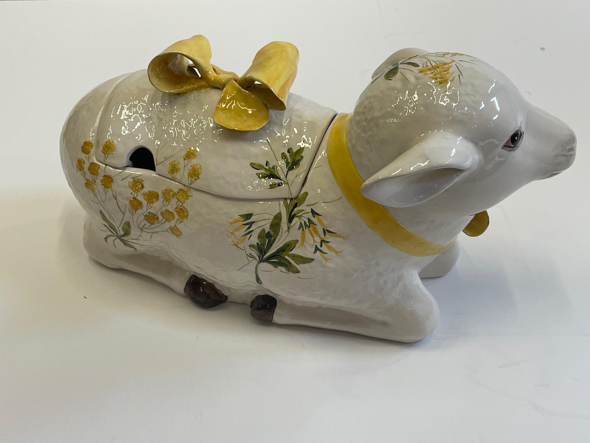 Whimsical Italian Ceramic Lamb Tureen 3