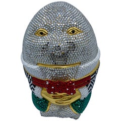 Sac de soirée fantaisiste Judith Leiber Retired Humpty Dumpty Crystal Minaudiere Evening Bag