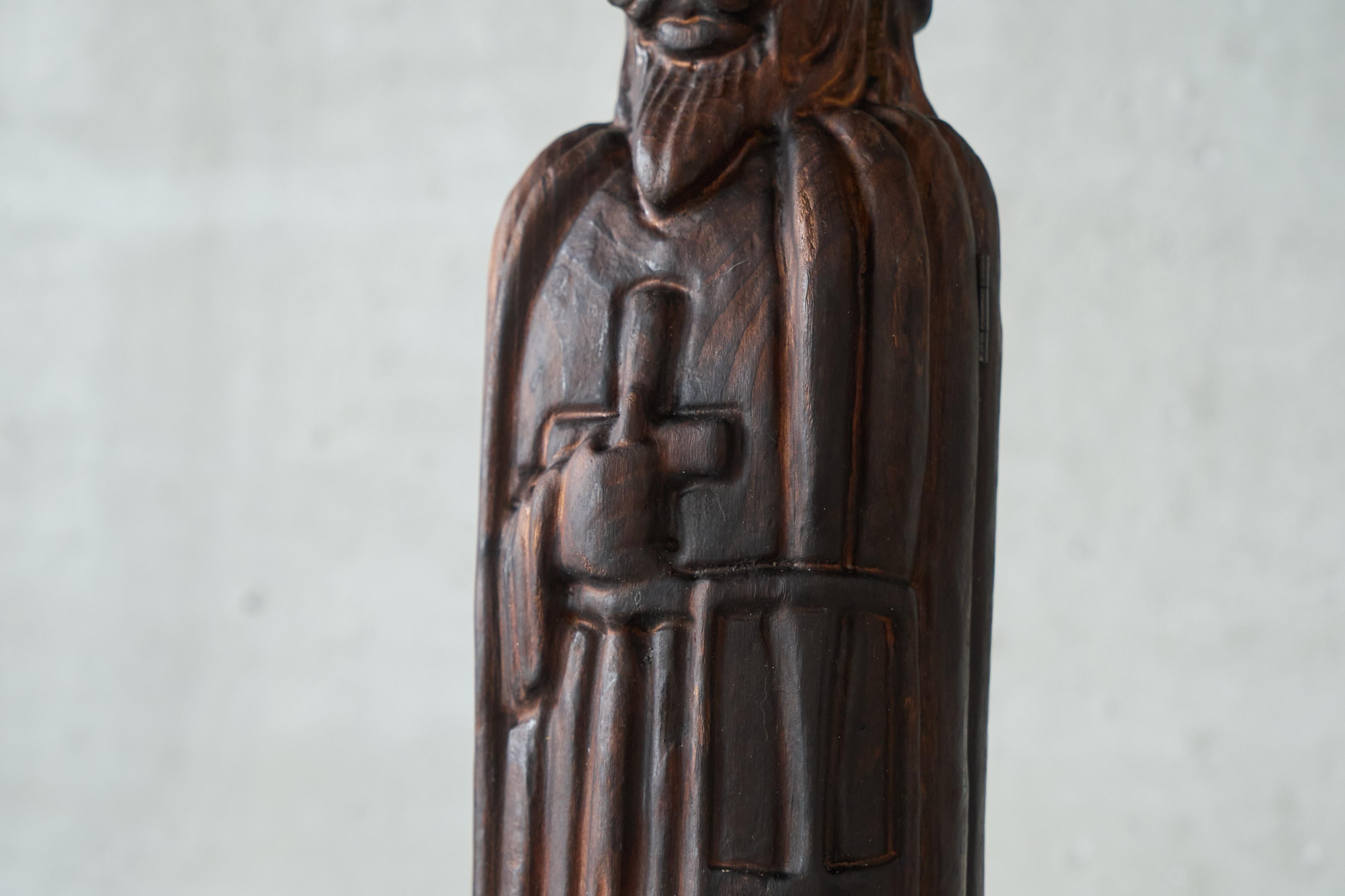 Hand-Crafted Whimsical 'Knight' Bottle Holder or Cabinet in Solid Wood 1960s For Sale