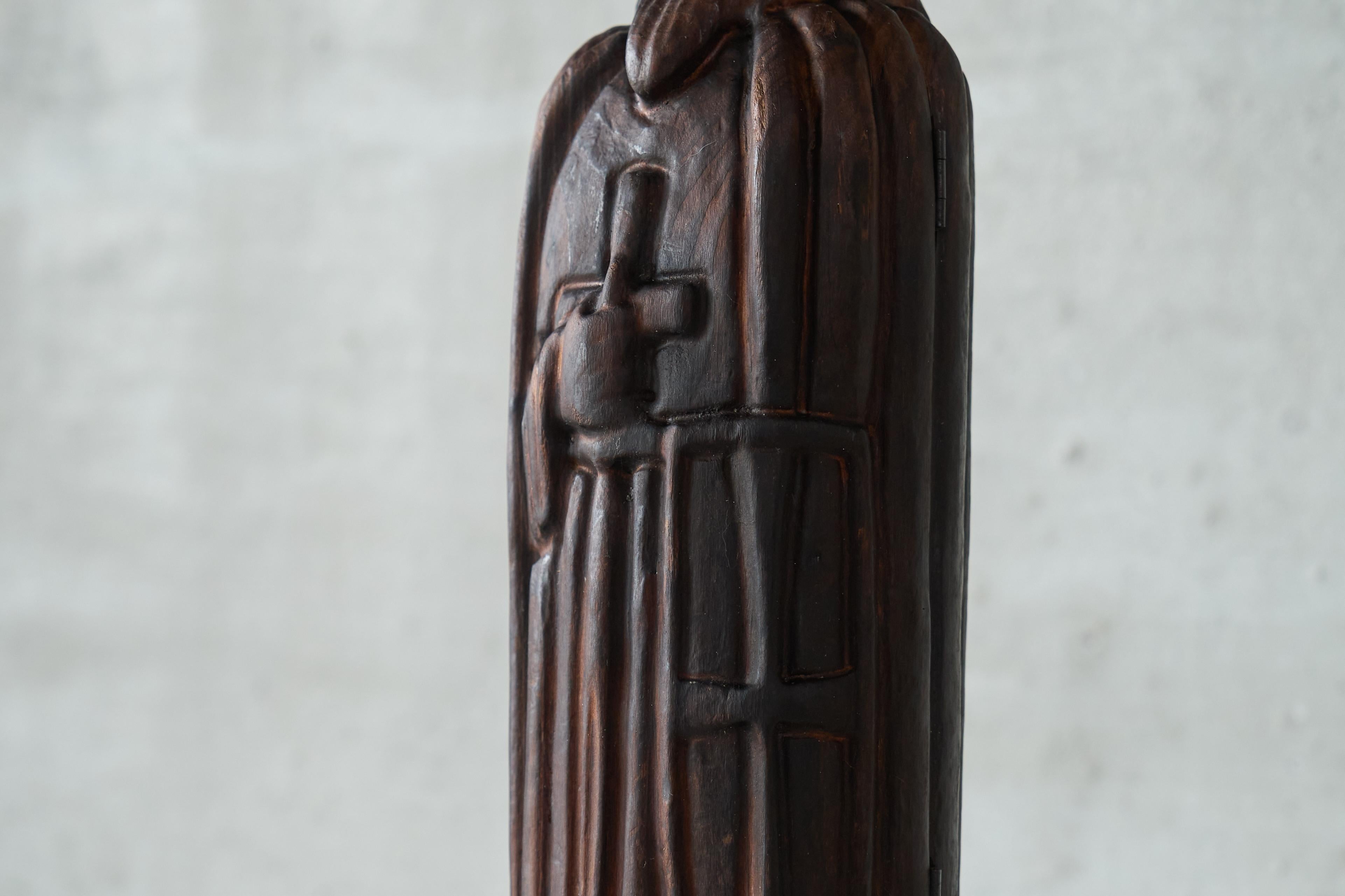 20th Century Whimsical 'Knight' Bottle Holder or Cabinet in Solid Wood 1960s For Sale