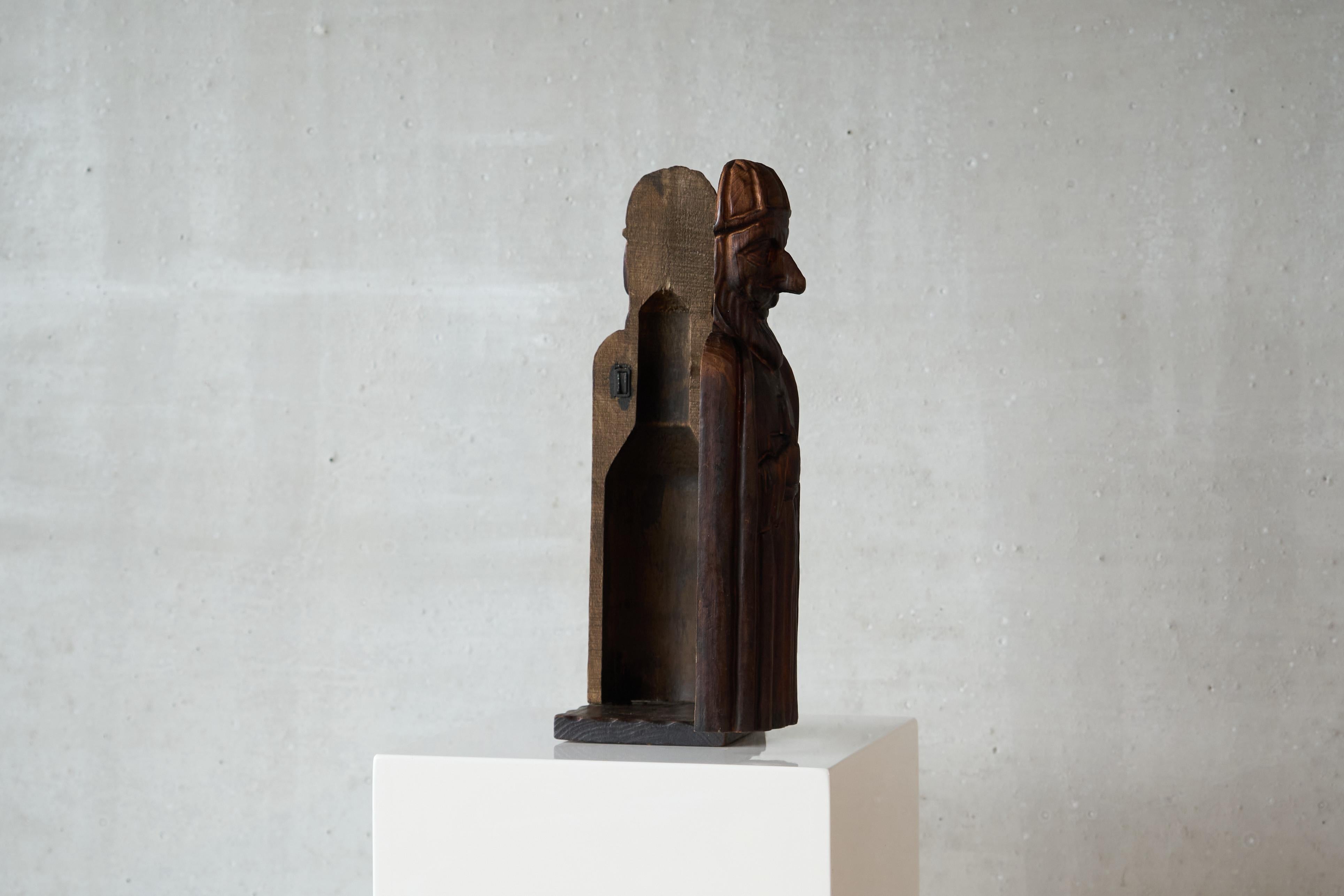 Whimsical 'Knight' Bottle Holder or Cabinet in Solid Wood 1960s For Sale 2