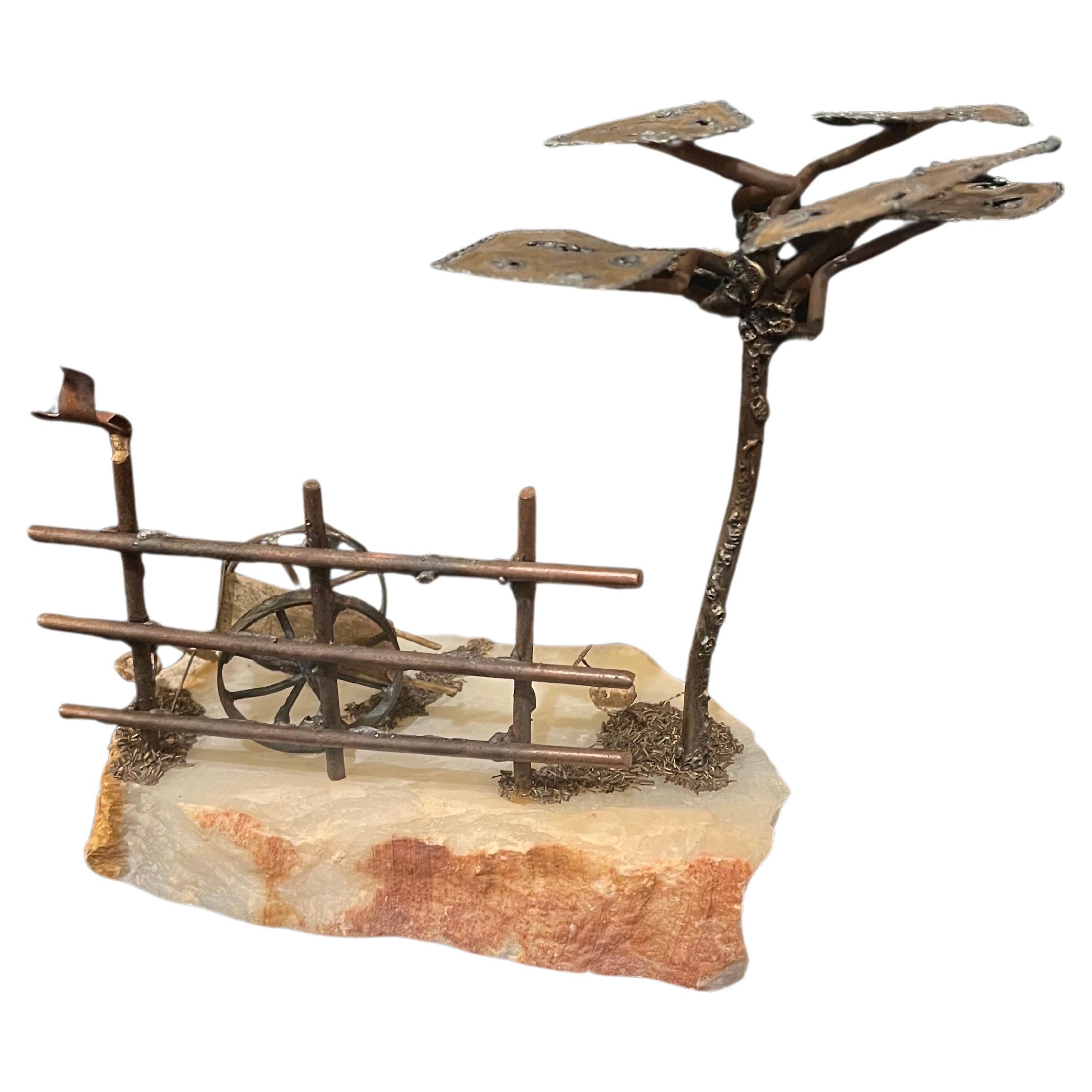 Scultura paesaggistica stravagante in bronzo su base di onice in stile Jere In condizioni ottime in vendita a San Diego, CA