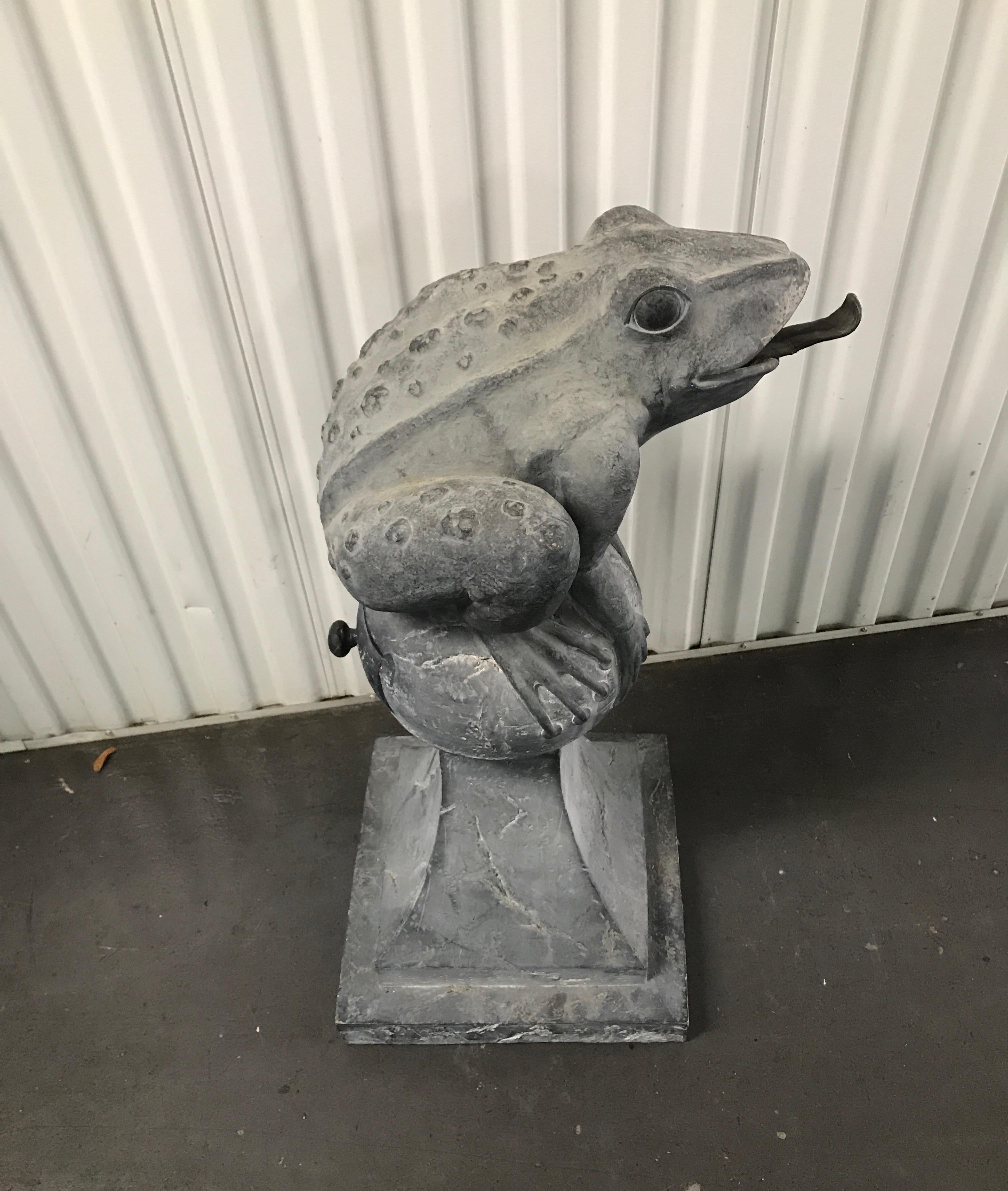 20th Century Whimsical Large Jumping Frog Sculpture