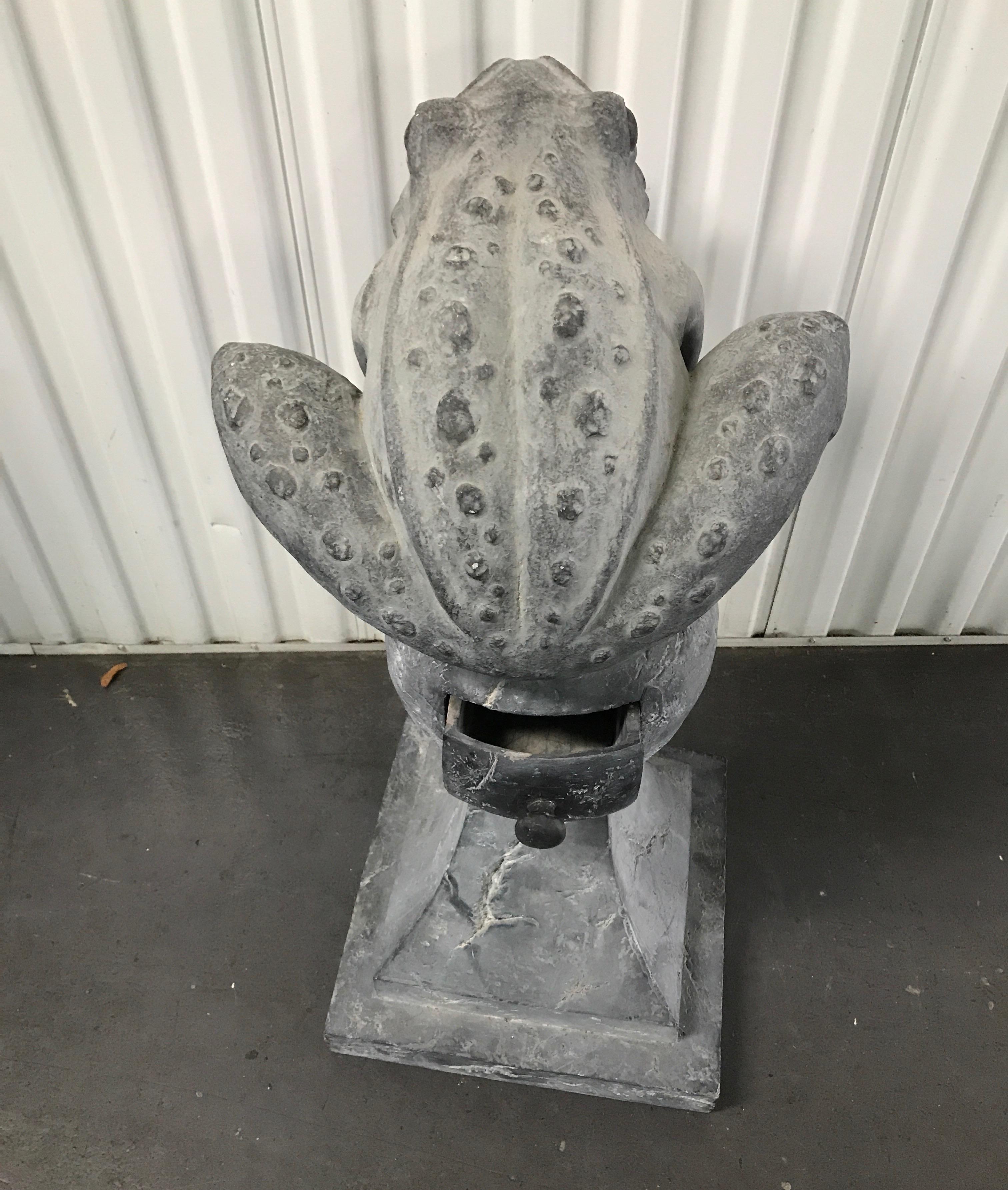 Composition Whimsical Large Jumping Frog Sculpture