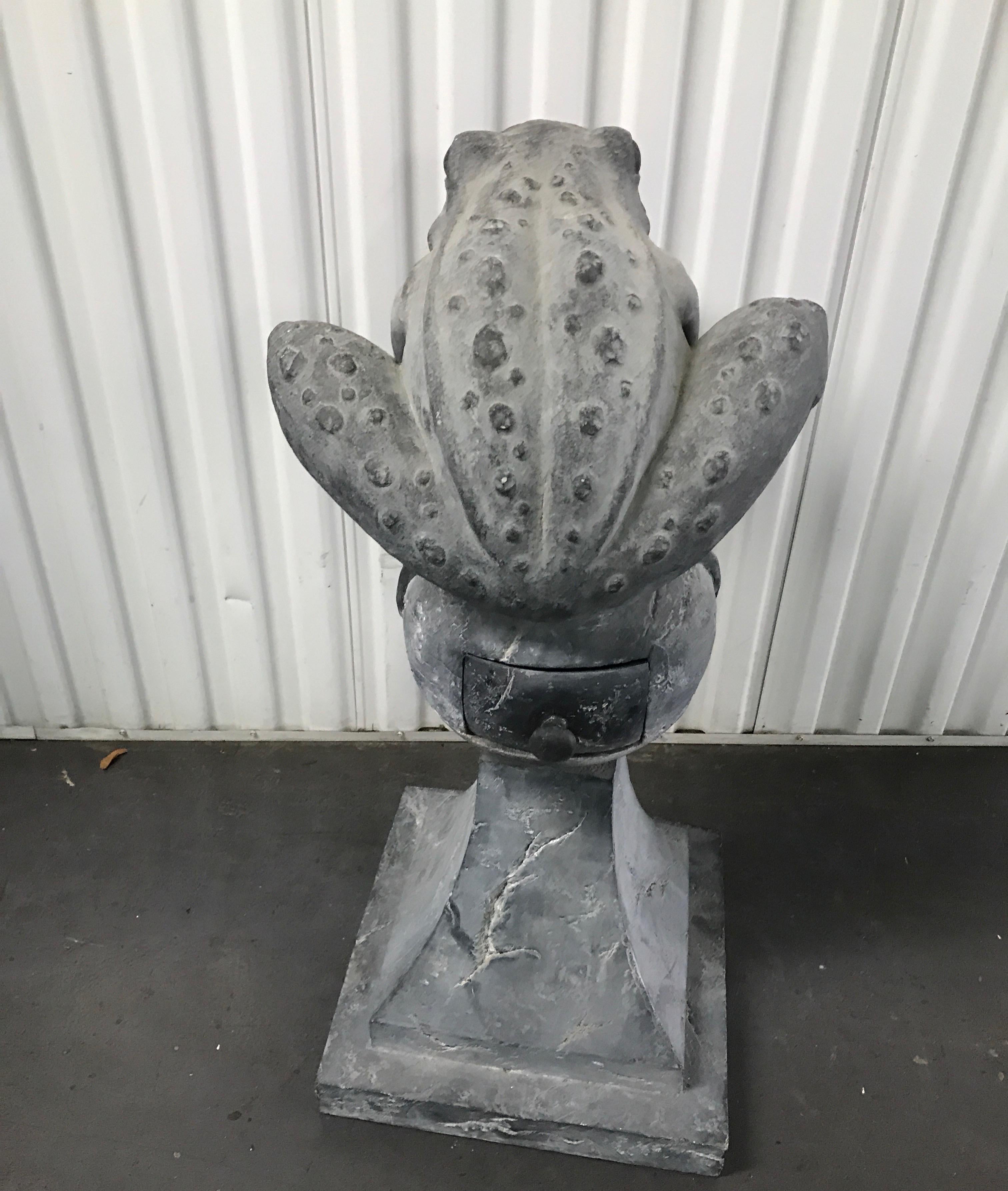 Whimsical Large Jumping Frog Sculpture 1