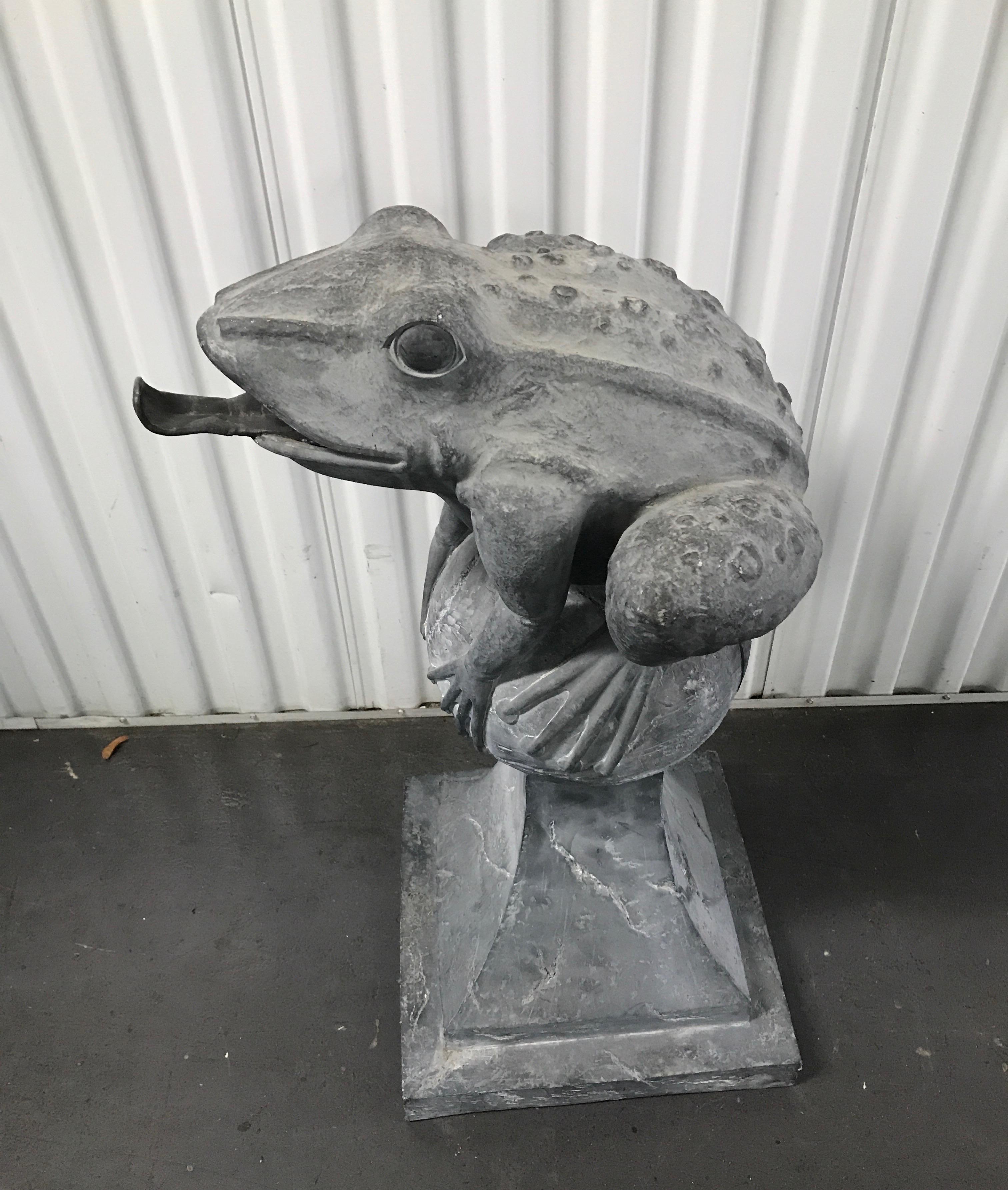 Whimsical Large Jumping Frog Sculpture 2