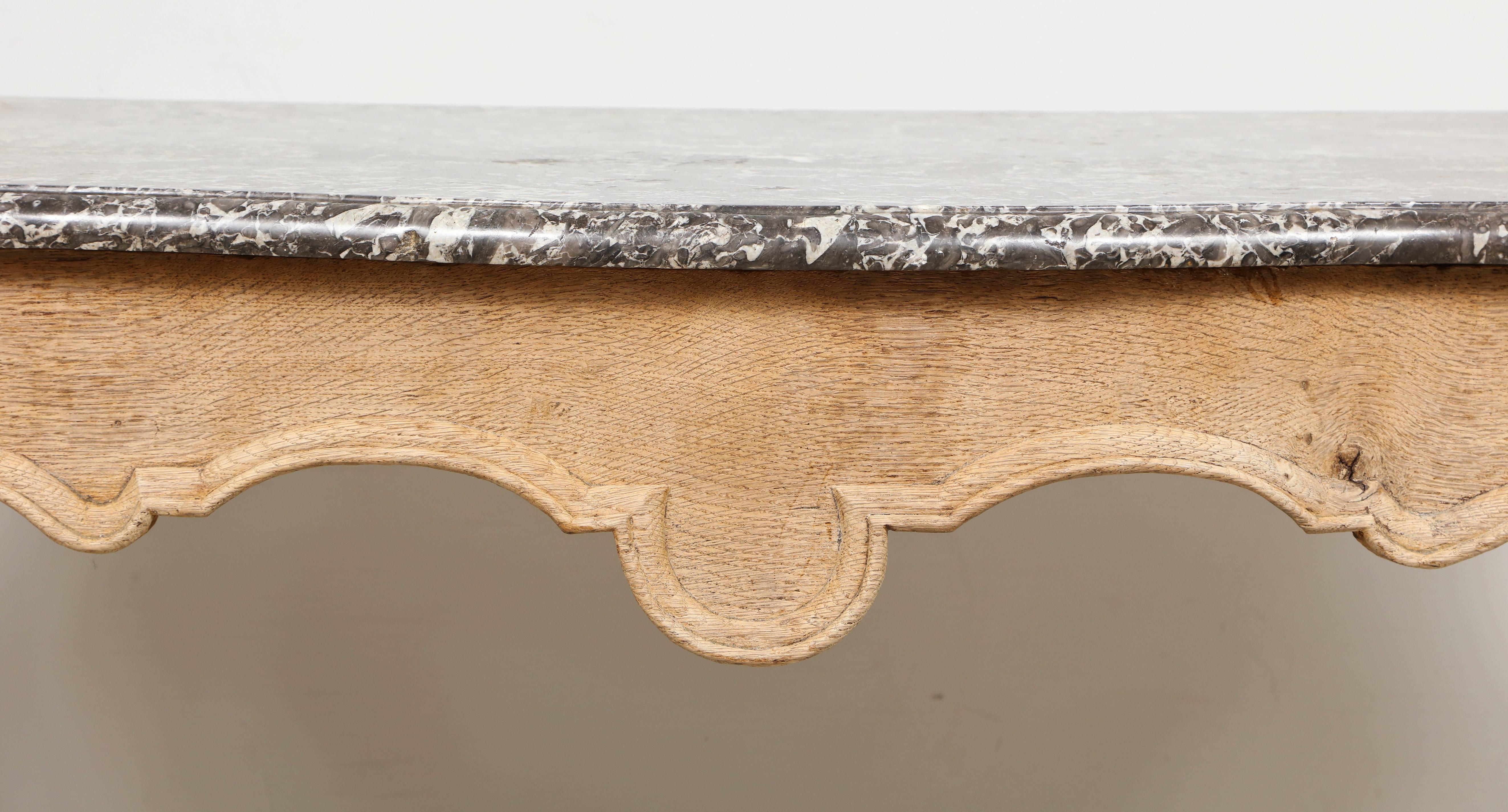 19th Century Whimsical Louis XV-Style Marble-Top Painted Table on Sabre Legs