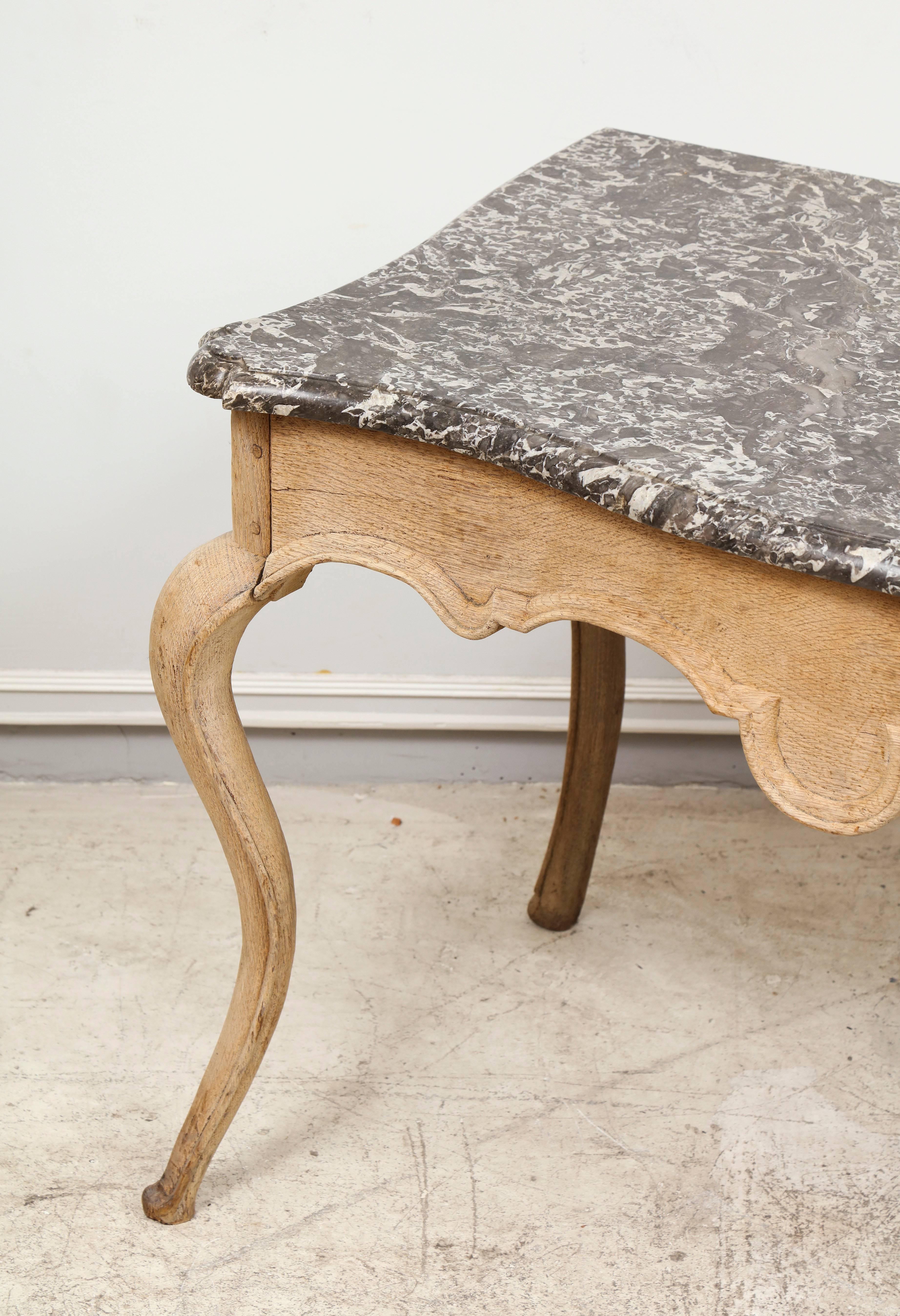 Whimsical Louis XV-Style Marble-Top Painted Table on Sabre Legs 1
