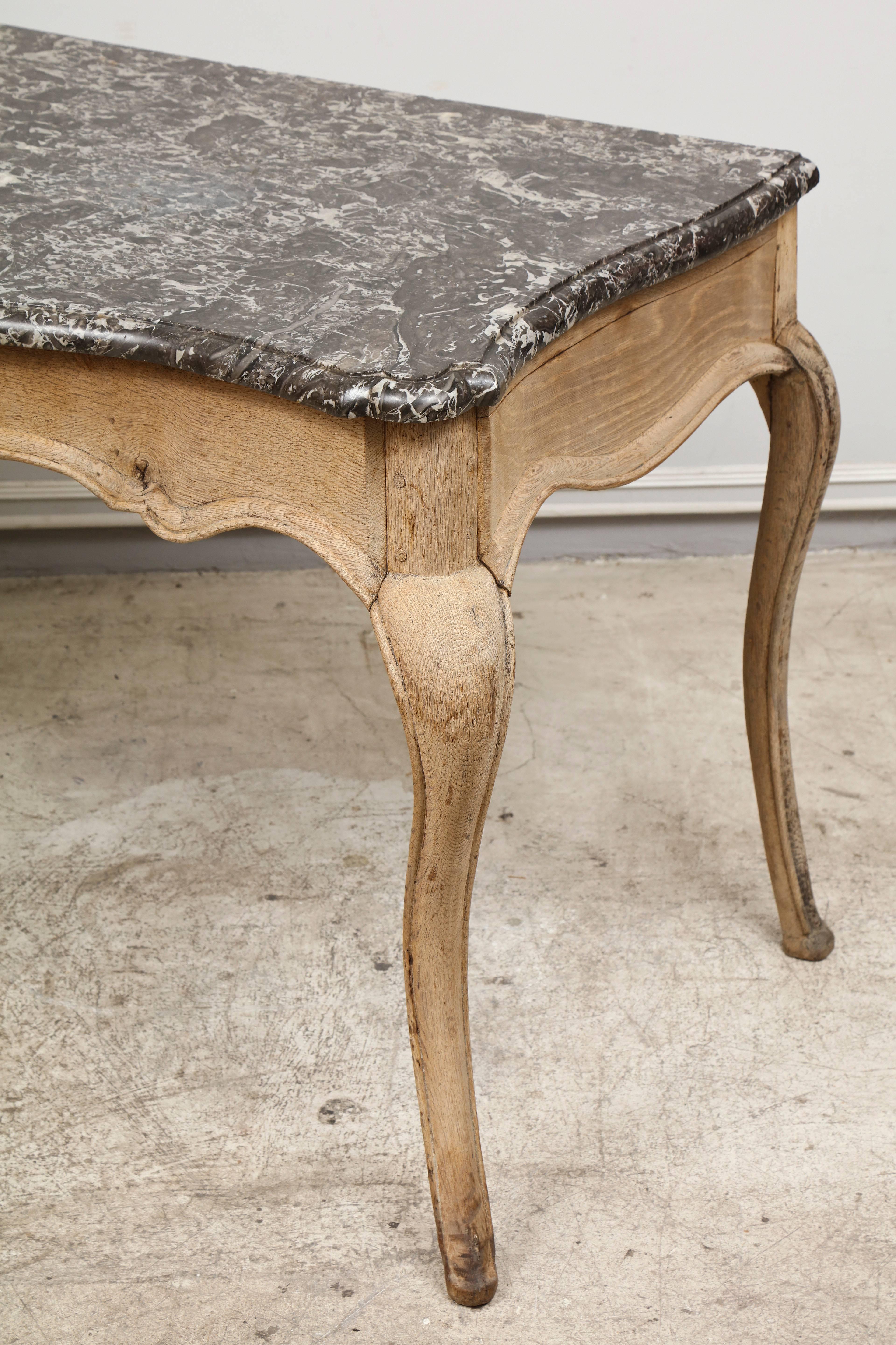 Whimsical Louis XV-Style Marble-Top Painted Table on Sabre Legs 2