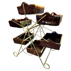 Serveur à Hors d'Oeuvre Tournant "Ferris Wheel" MCM Rare Glidden Pottery