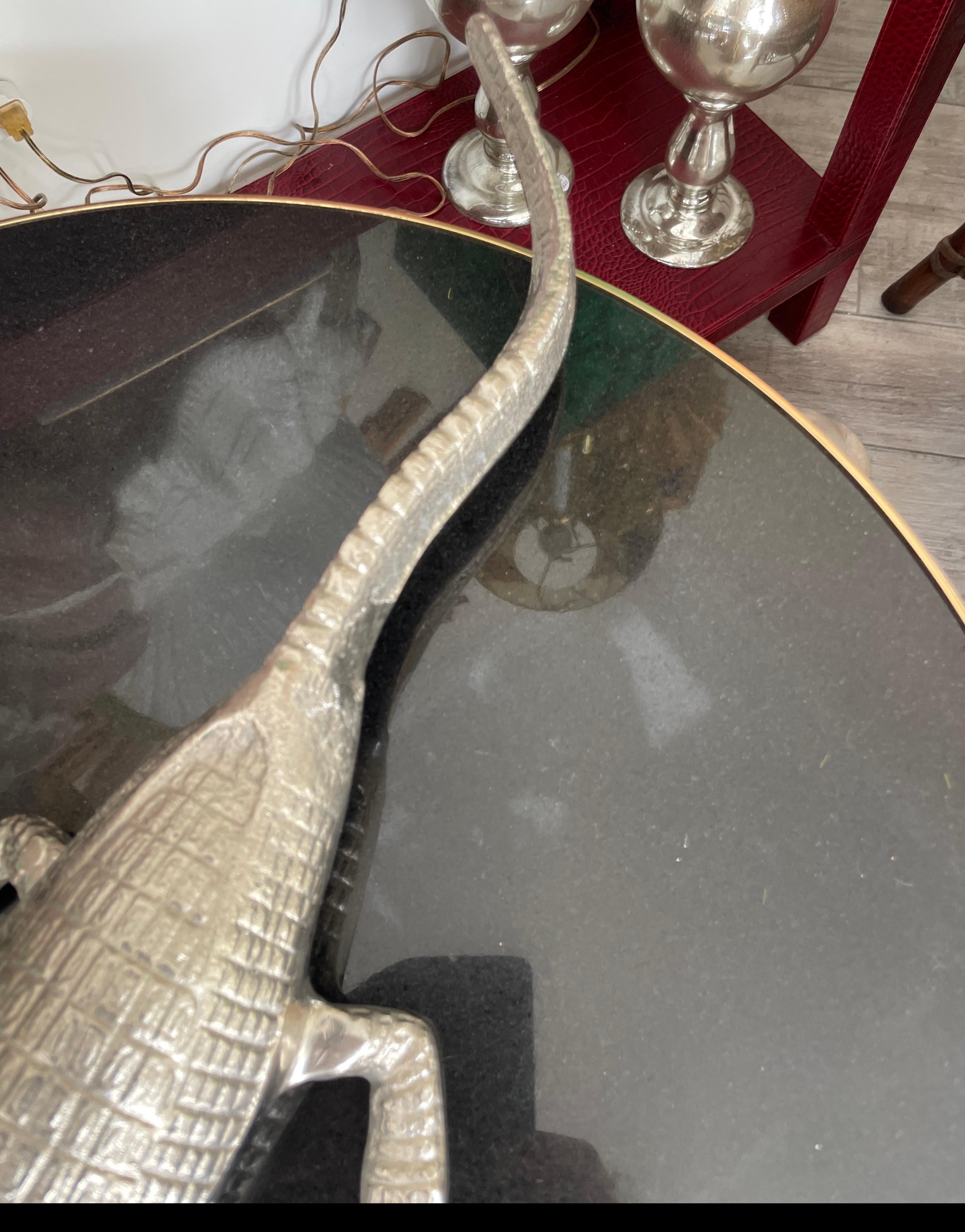 Sculpture fantaisiste en métal représentant un alligator Bon état - En vente à West Palm Beach, FL