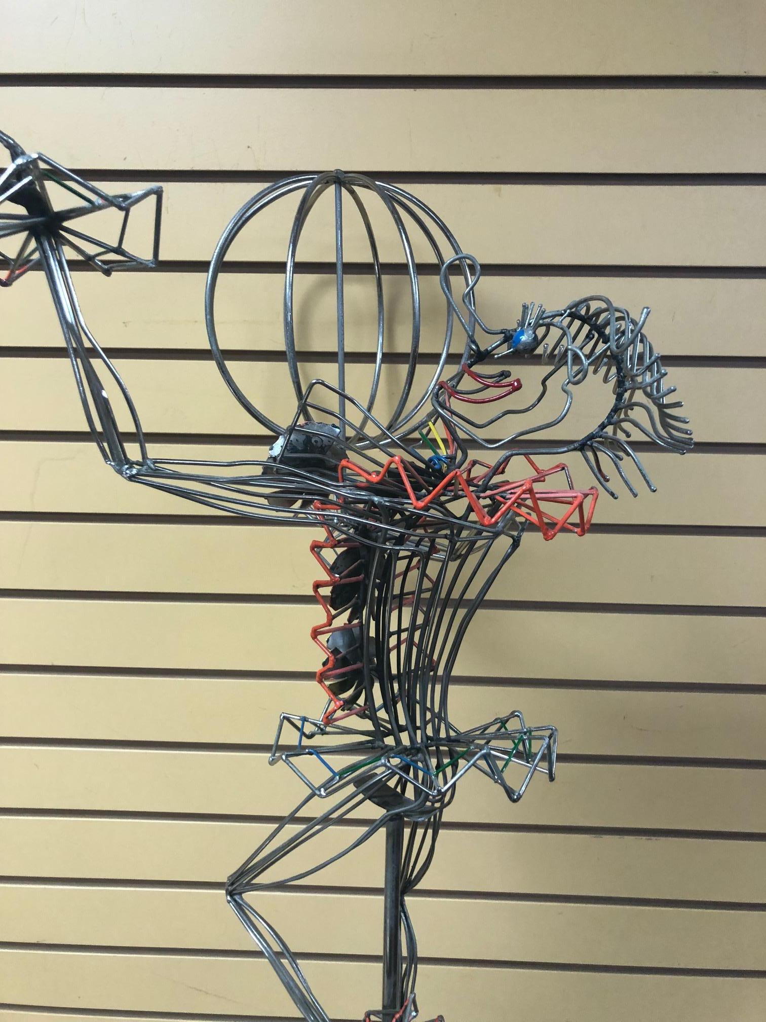Whimsical Metal Kinetic Sculpture with Enamel Highlights by Joseph Burlini 6
