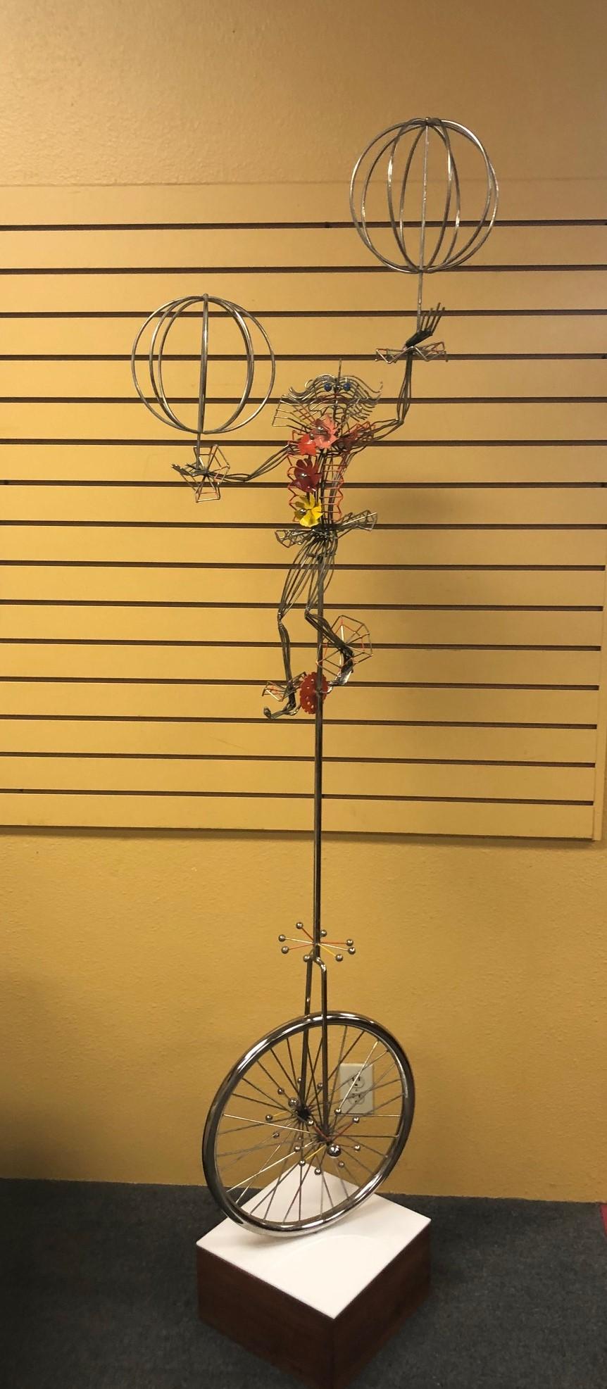 American Whimsical Metal Kinetic Sculpture with Enamel Highlights by Joseph Burlini