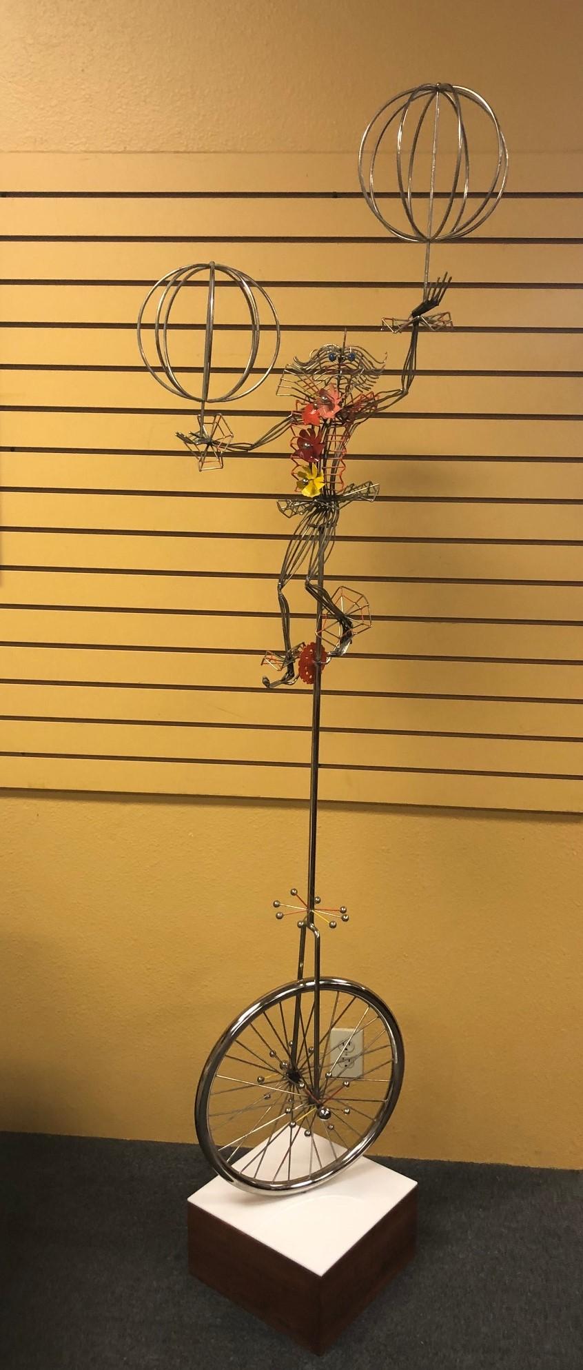 Whimsical Metal Kinetic Sculpture with Enamel Highlights by Joseph Burlini In Good Condition In San Diego, CA