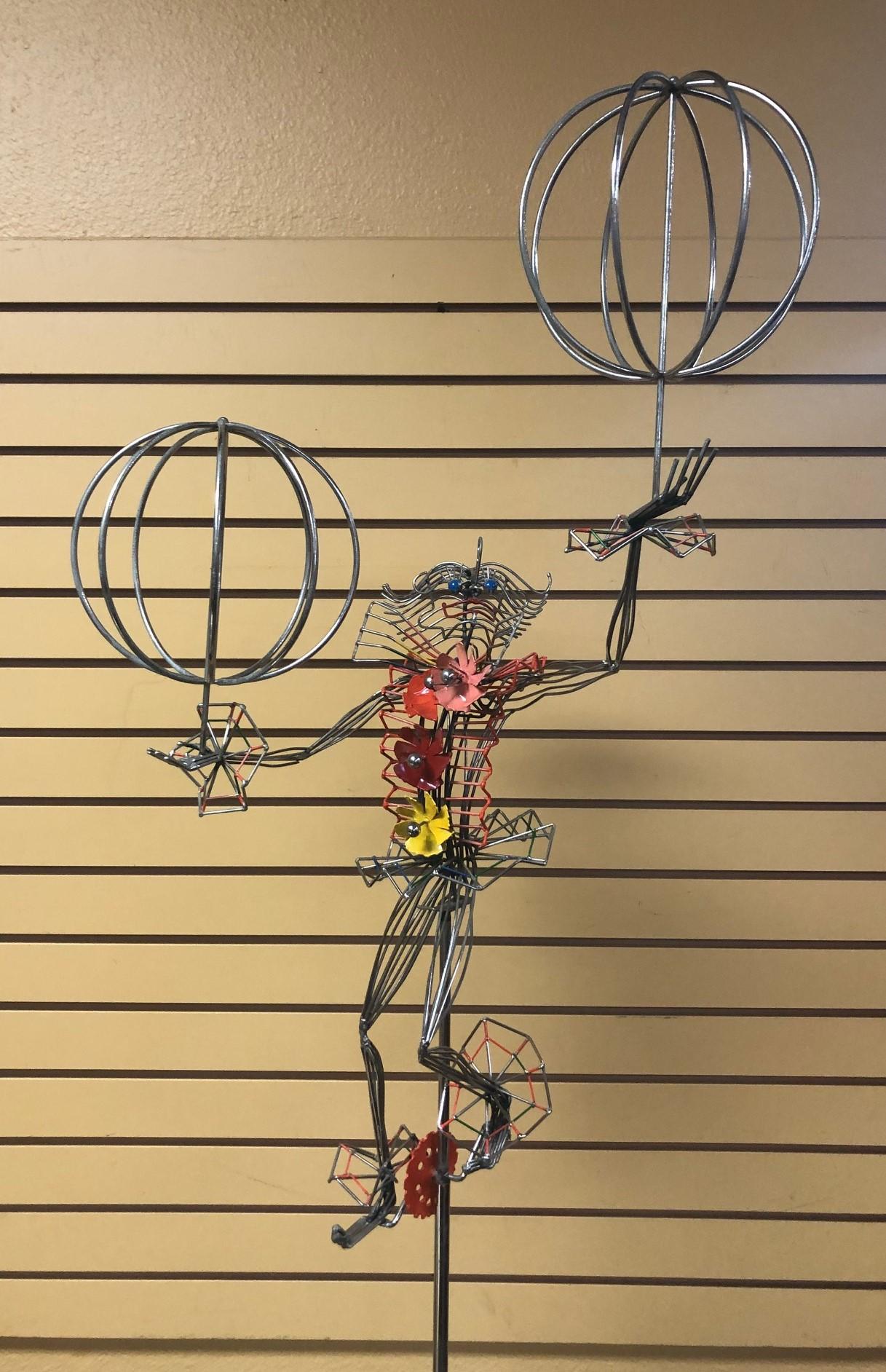 Whimsical Metal Kinetic Sculpture with Enamel Highlights by Joseph Burlini 1