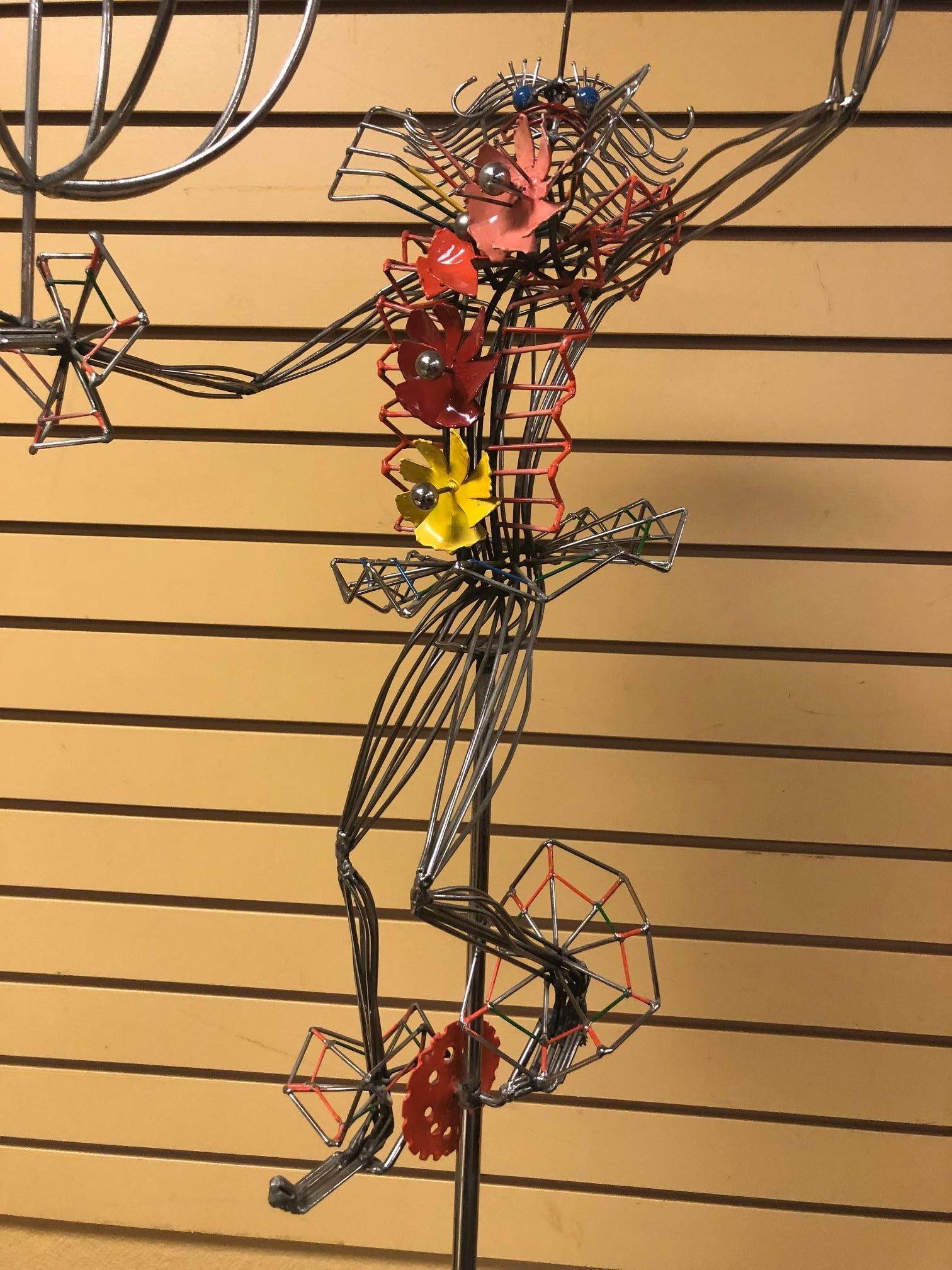 Whimsical Metal Kinetic Sculpture with Enamel Highlights by Joseph Burlini 2