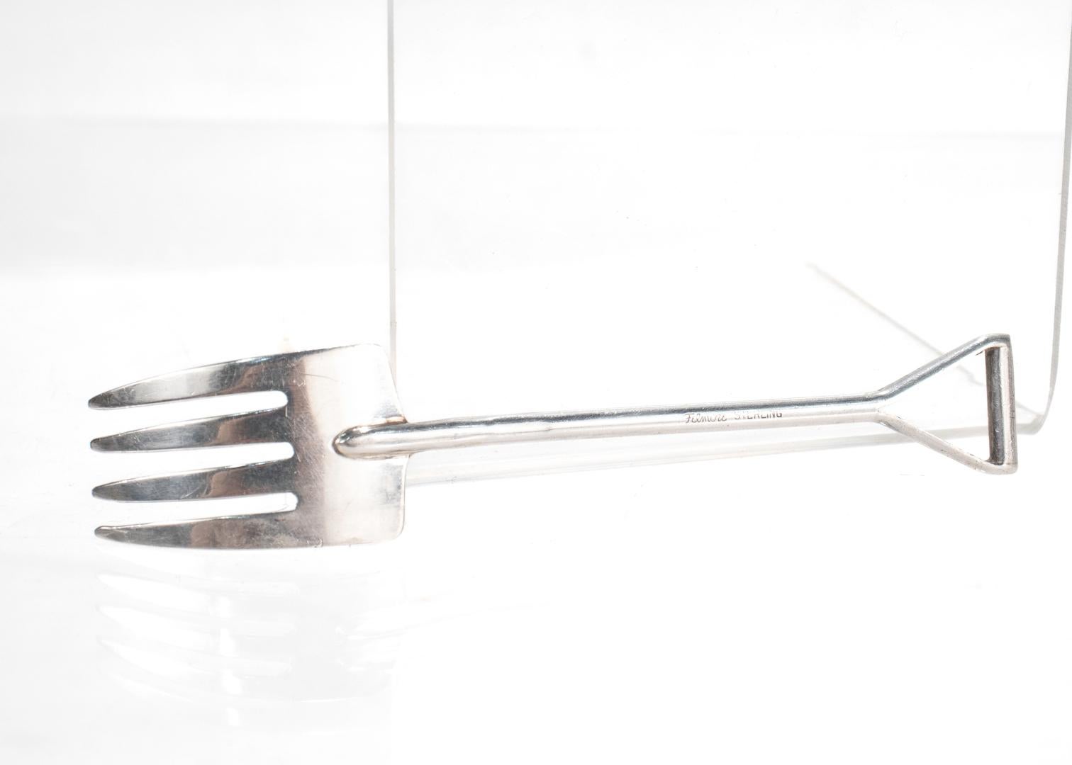 Skurrile Mid-Century Felmore Sterling Silber Schaufel & Spaten geformt Gabel & Löffel 7