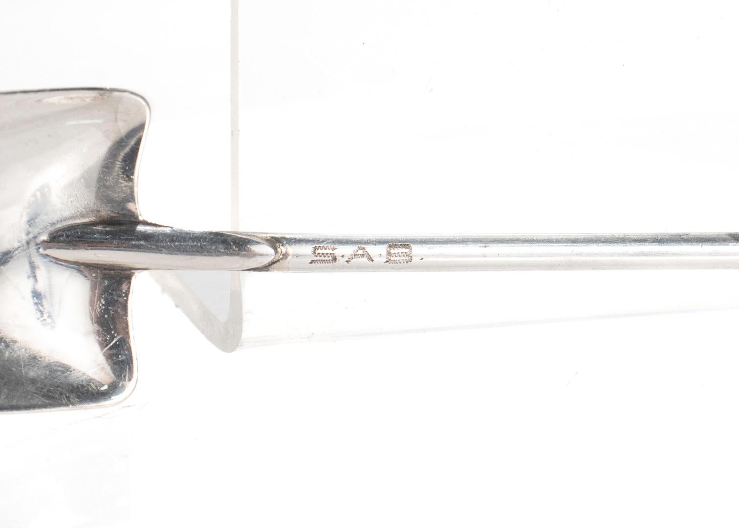 Whimsical Mid-Century Felmore Sterling Silver Shovel & Spade Shaped Fork & Spoon 10
