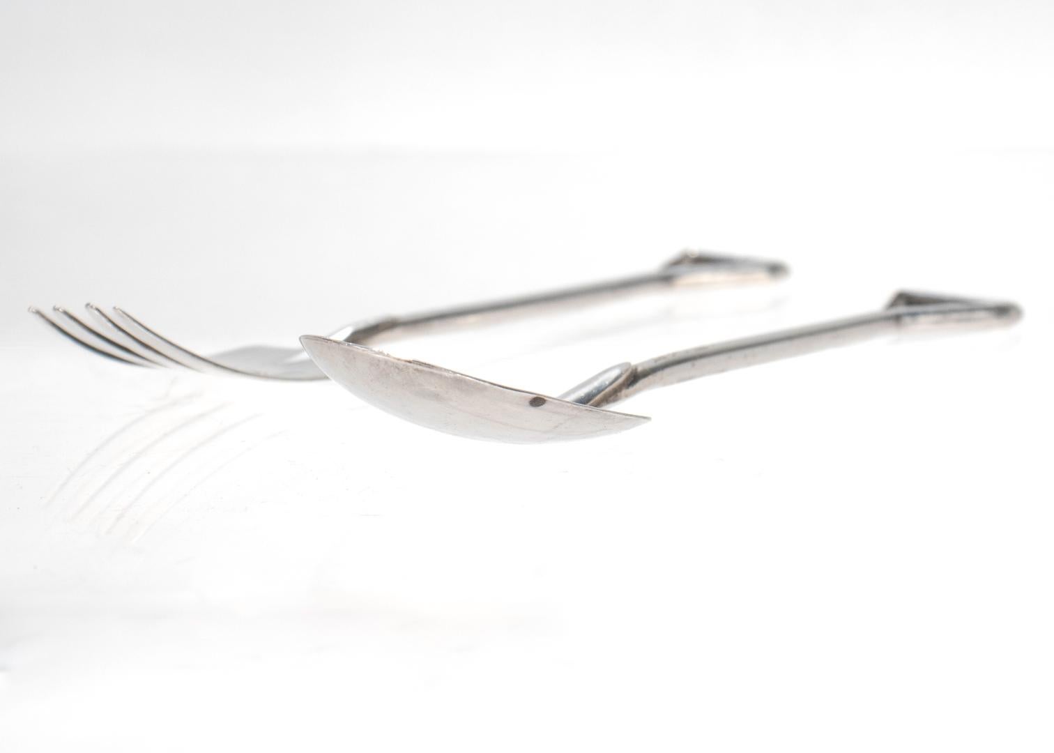 Skurrile Mid-Century Felmore Sterling Silber Schaufel & Spaten geformt Gabel & Löffel 2