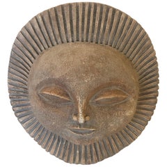 Whimsical Mid-Century Modern Smiling Sun Sculpture