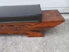 Whimsical Mid-Century Modern Tiki Bench, Witco Decor