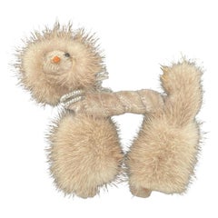 Whimsical Mink Poodle Brooch, 1950’s
