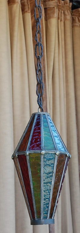 American Whimsical Multicolored Glass Lantern