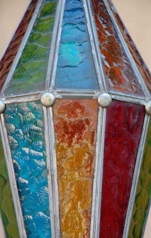 Late 20th Century Whimsical Multicolored Glass Lantern