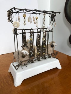 Whimsical Original Mixed Media Tabletop Sculpture on Vintage Toaster