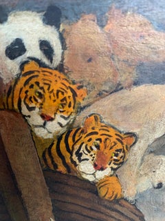 Whimsical Original Noah's Ark Painting by Charles Burdick