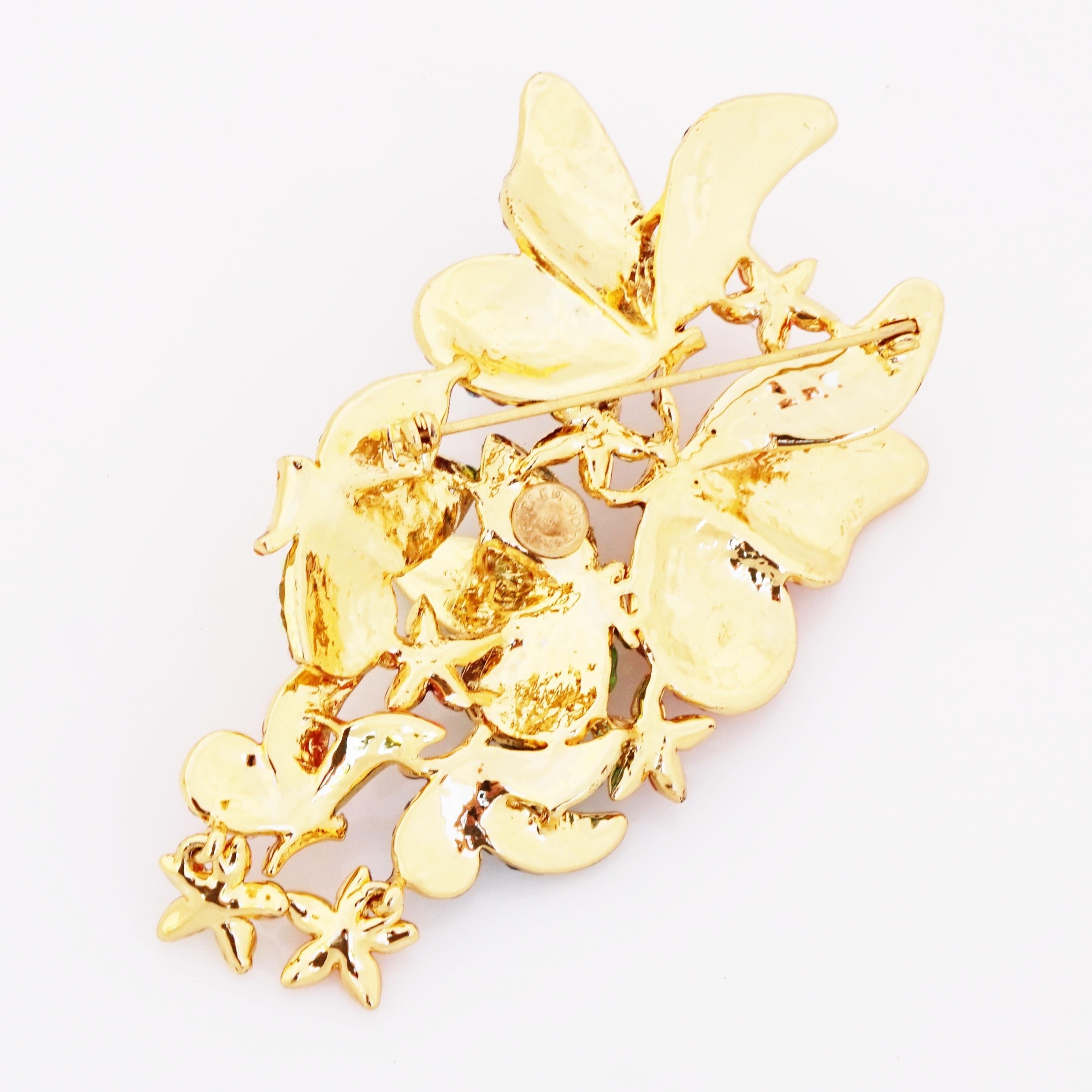 Whimsical Oversized Rainbow Crystal Pavé Butterfly Brooch By Butler & Wilson View 4