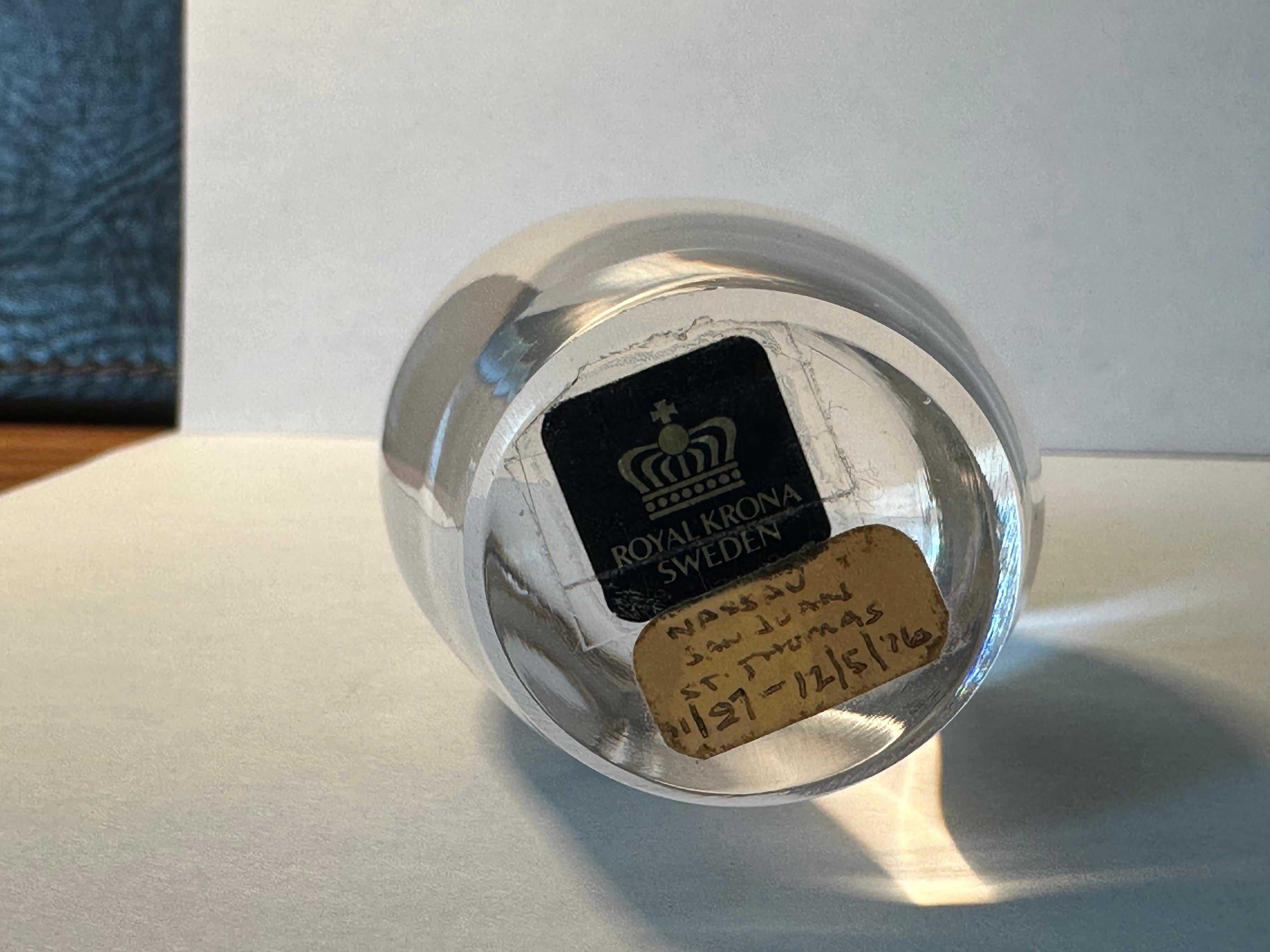 Coppia di civette di cristallo / fermacarte di Royal Krona of Sweden in vendita 4