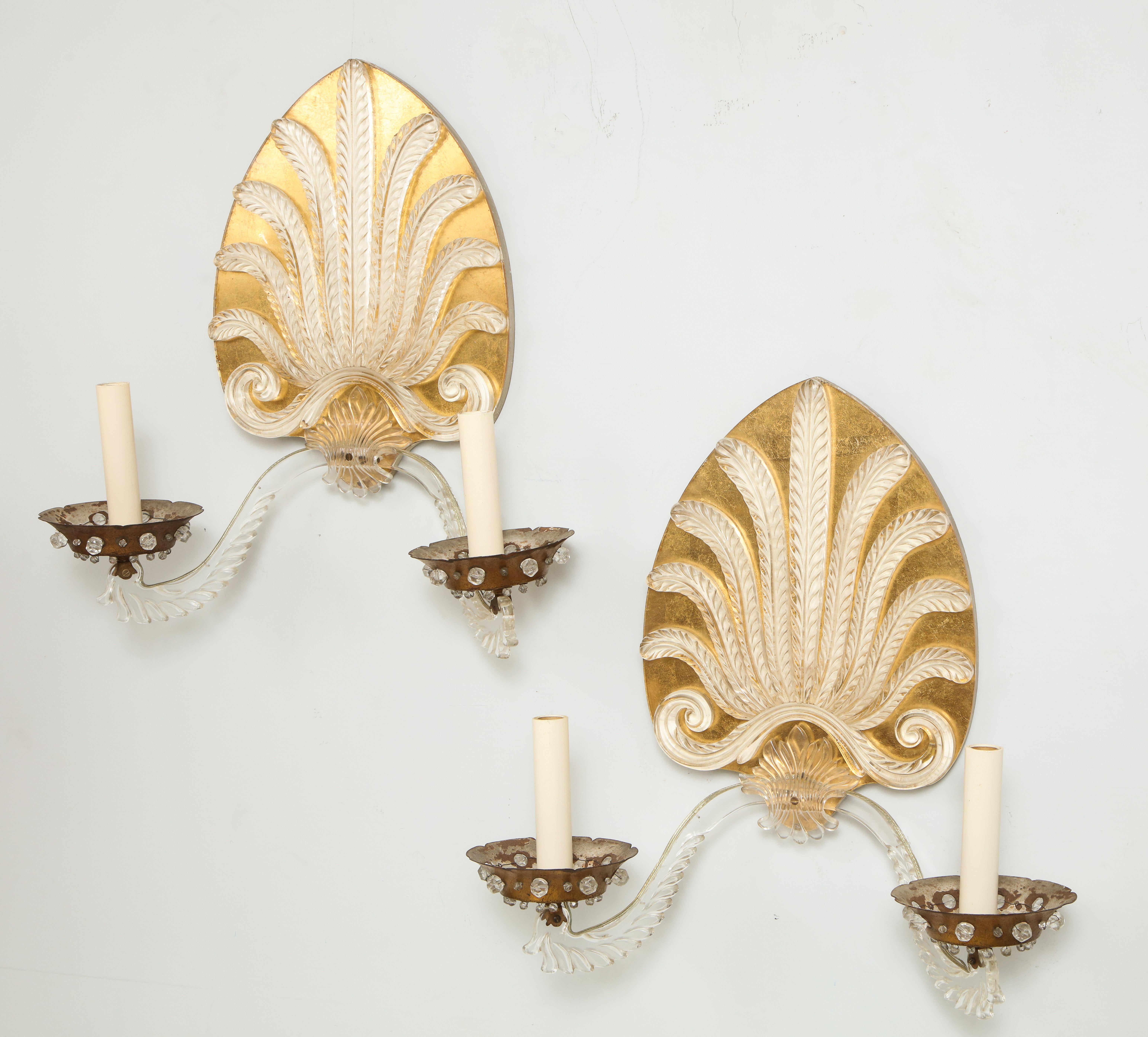 Whimsical pair of French 1940s sconces.