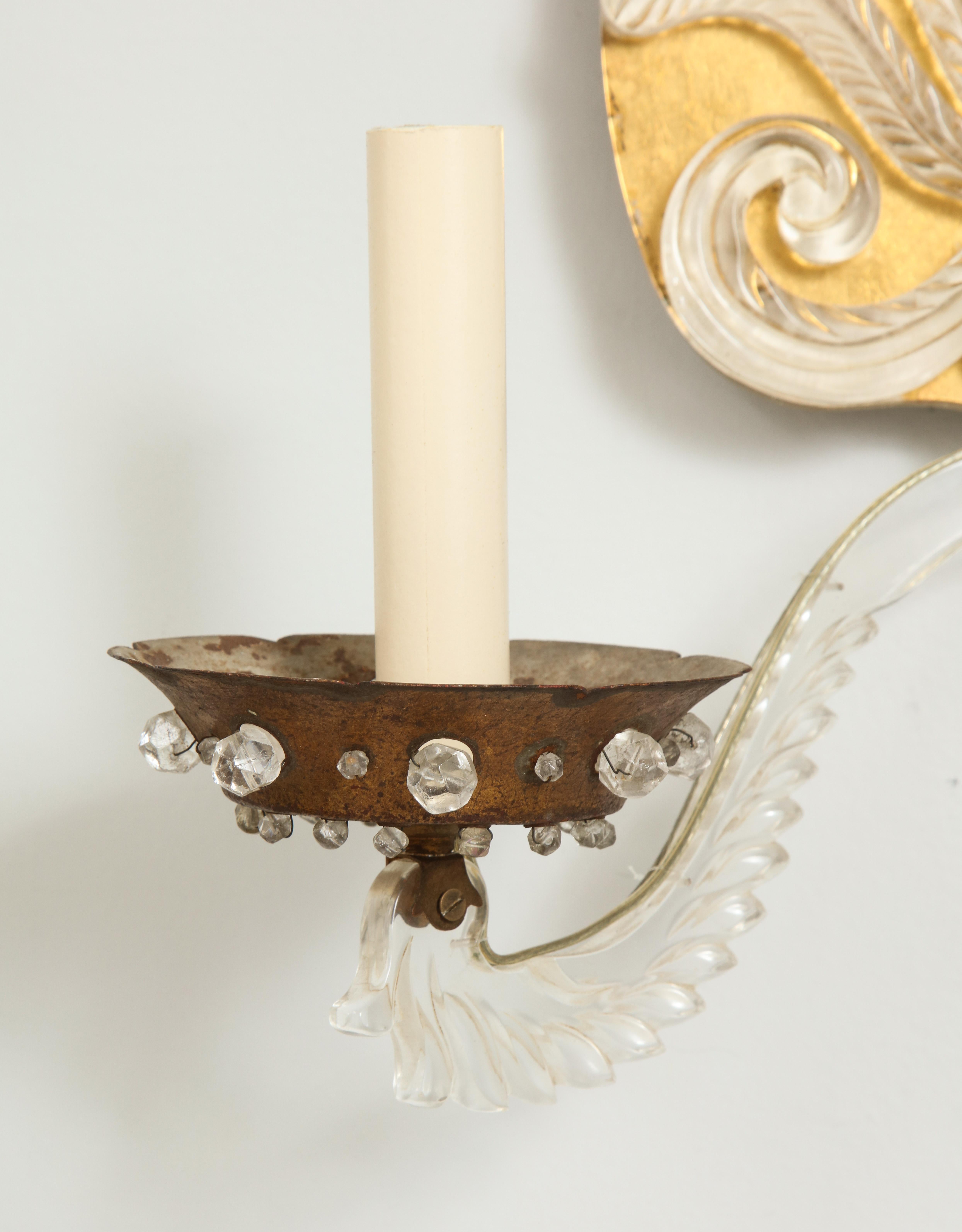 Modern Whimsical Pair of French 1940s Sconces
