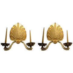 Whimsical Pair of French 1940s Sconces