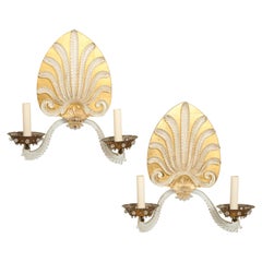 Whimsical Pair of French 1940s Sconces