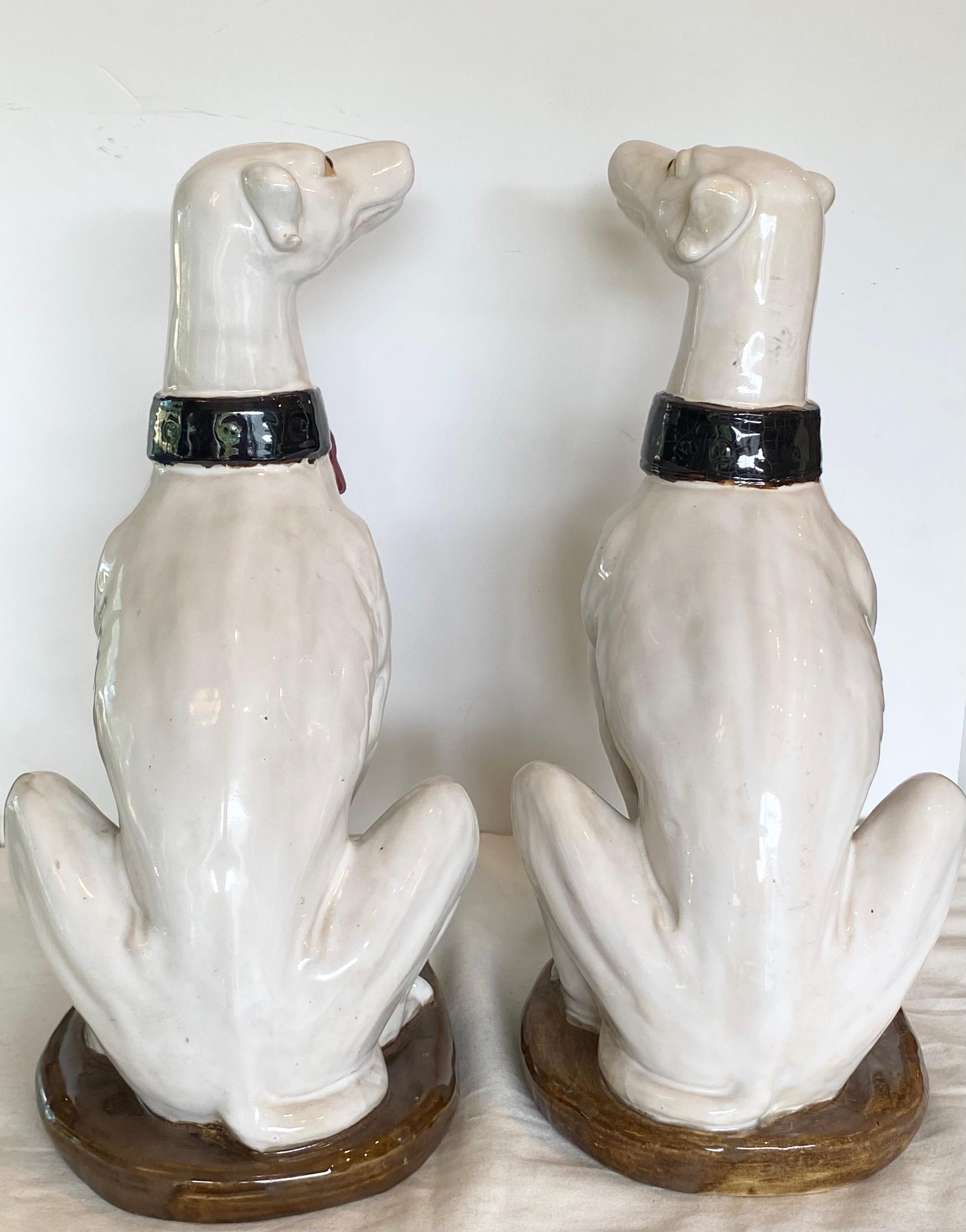 Ceramic Whimsical Pair of Whippets