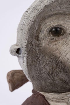 Whimsical Papier Mâché Bust of Monkey