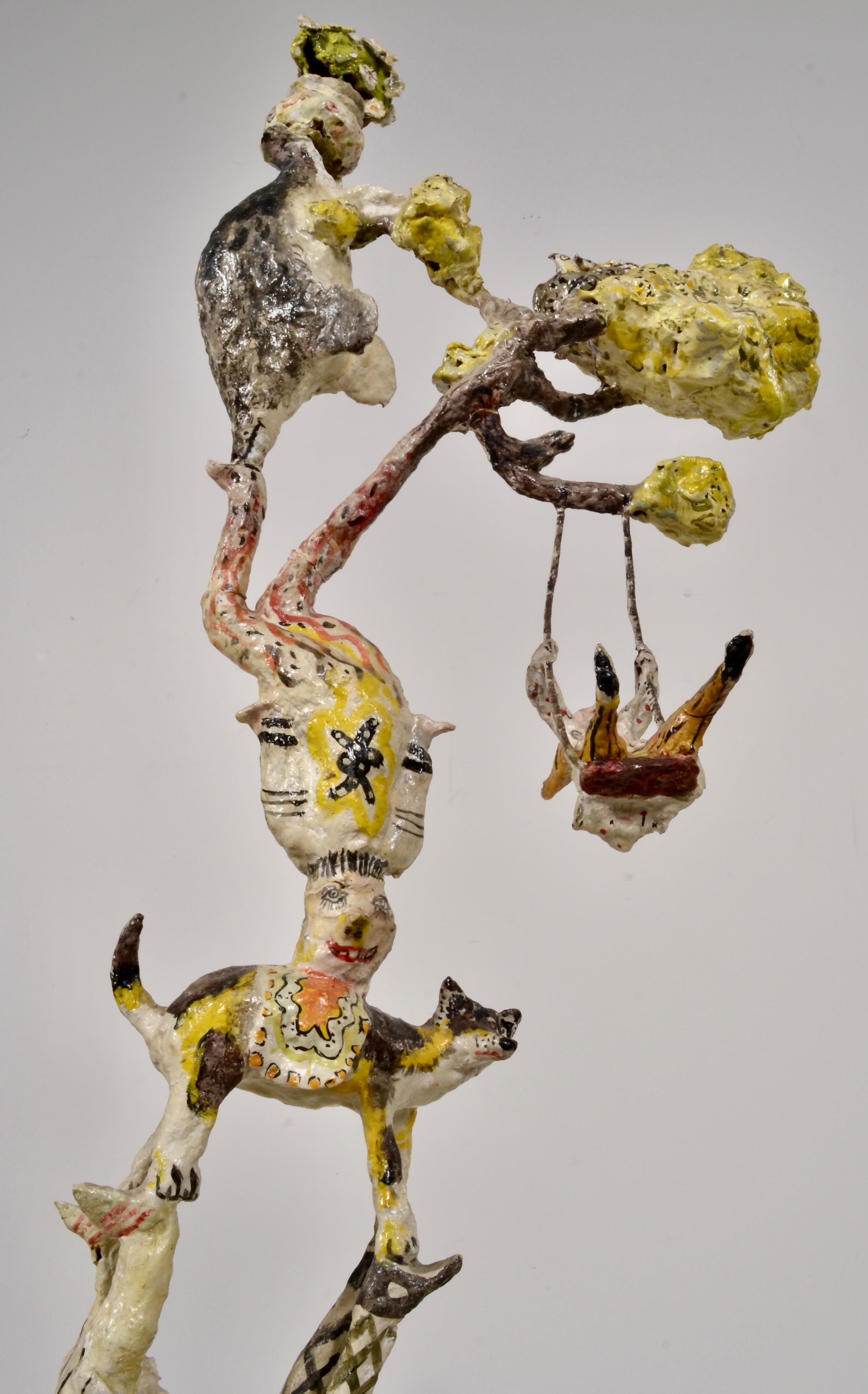 Whimsical Papier Mache Circus Sculpture, USA c1970s In Fair Condition In Norwalk, CT
