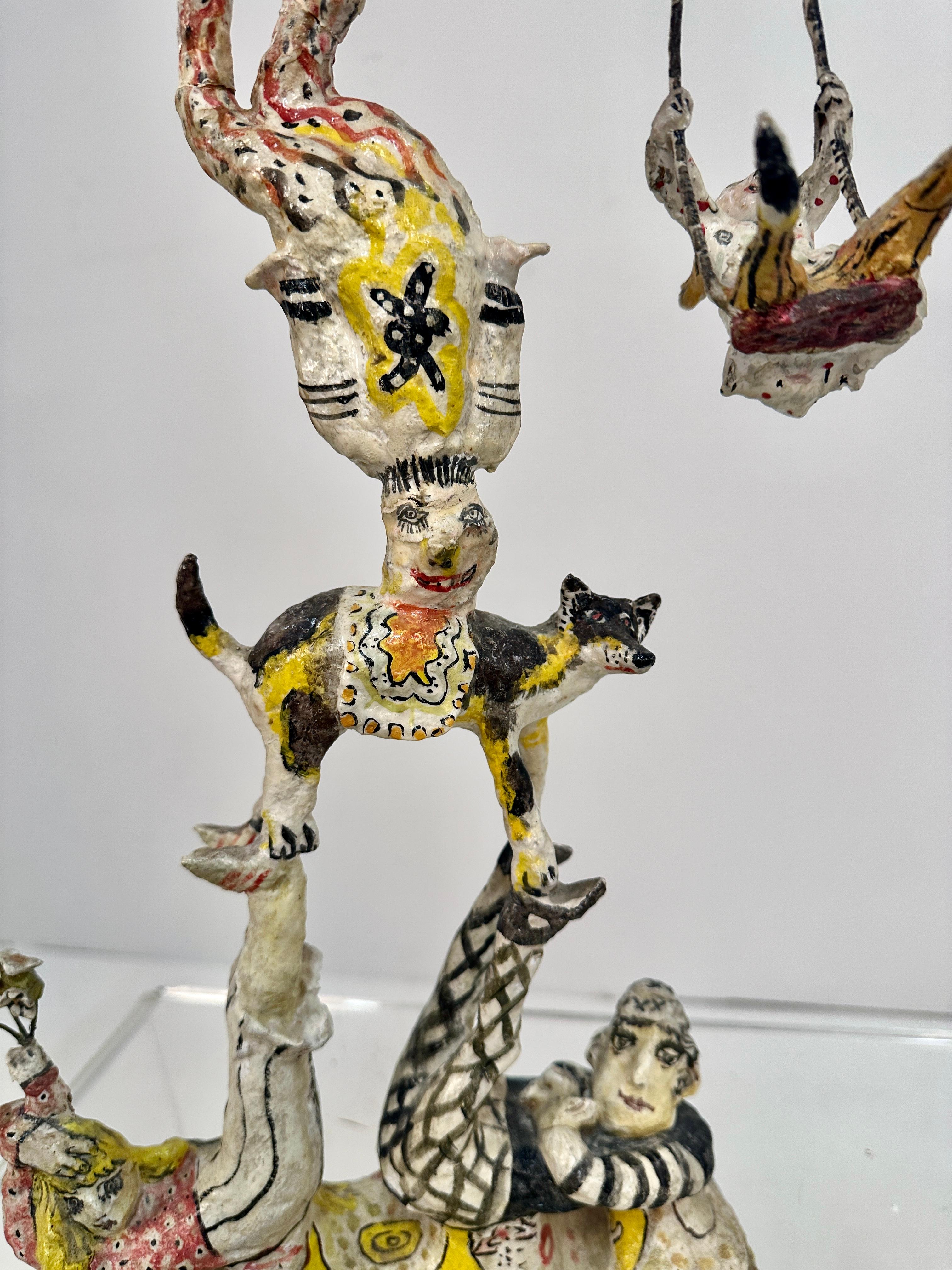 Late 20th Century Whimsical Papier Mache Circus Sculpture, USA c1970s