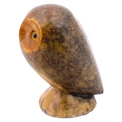 Whimsical Petite Owl Paperweight in Alabaster Made in Italy