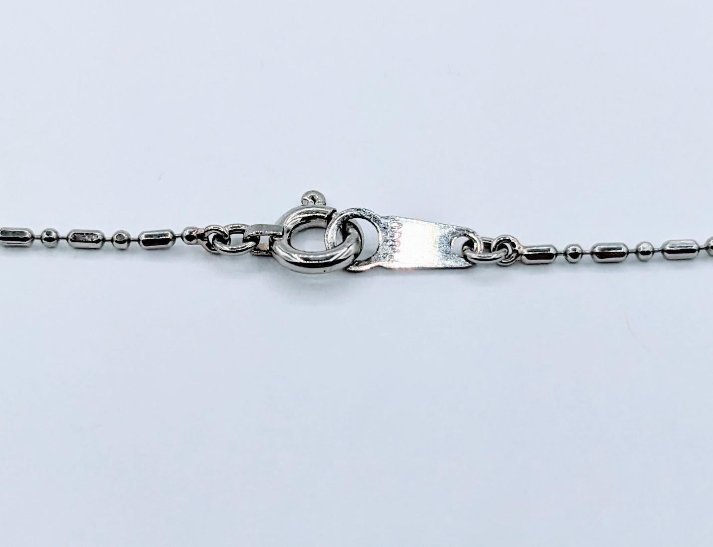 Whimsical Platinum Jade & Diamond Moon Pendant Necklace For Sale 2