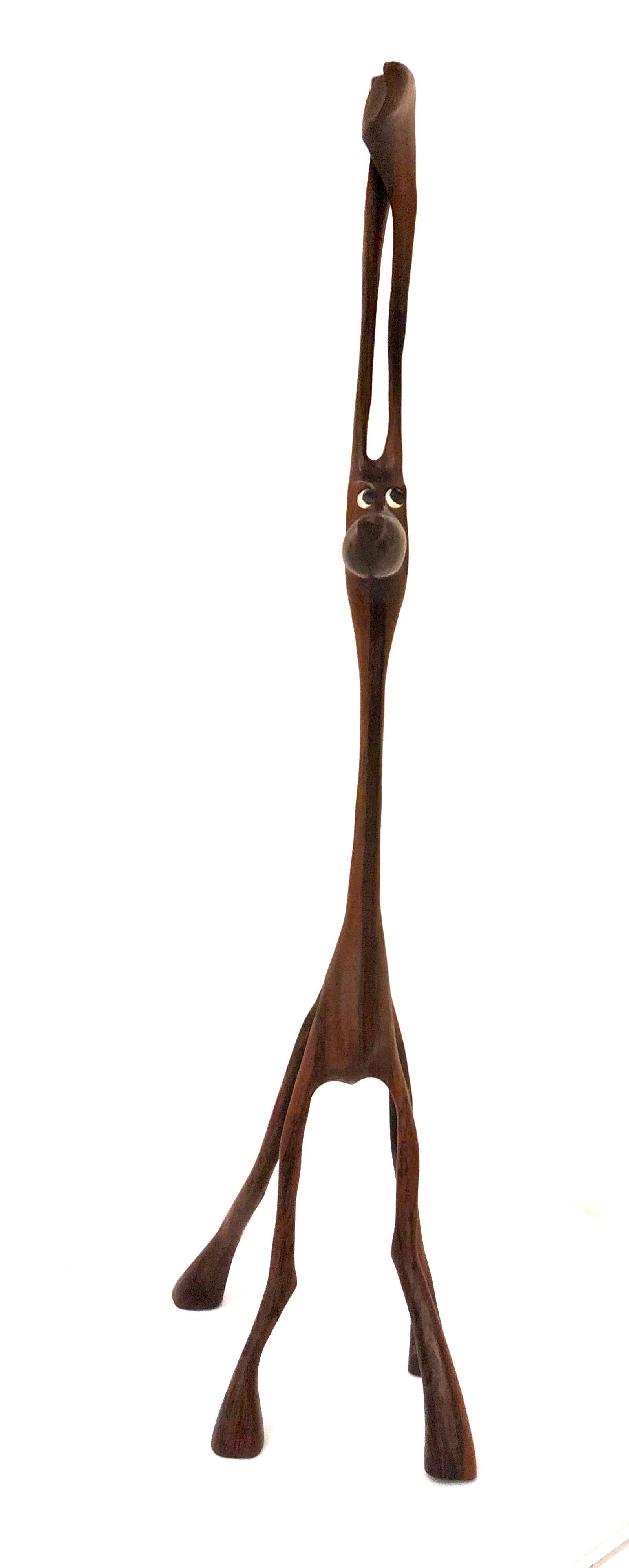 Incredible rare solid walnut sculpture by Danish artist Knud Albert, circa 1970s in solid rosewood well done piece in great condition. Stamped at the bottom.